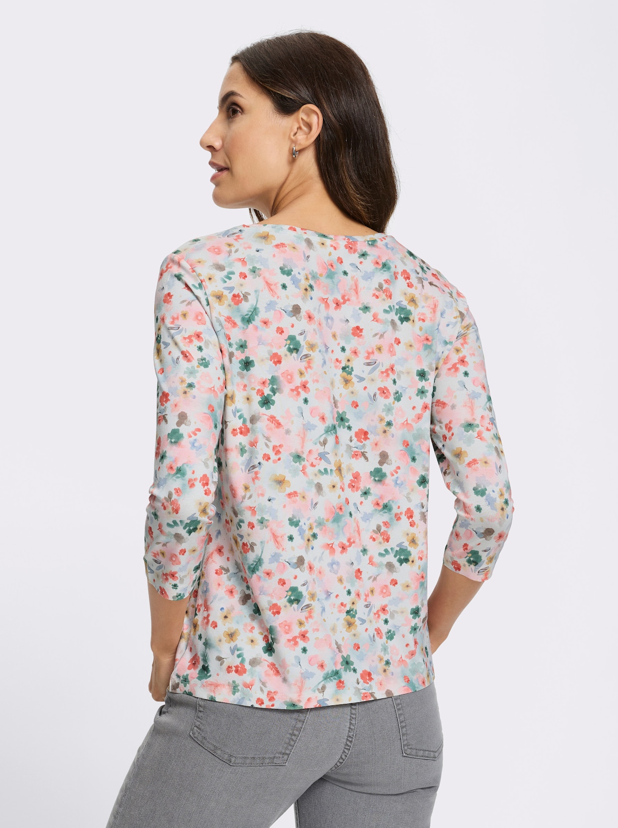 3/4-Arm-Shirt - ecru-flamingo-bedruckt