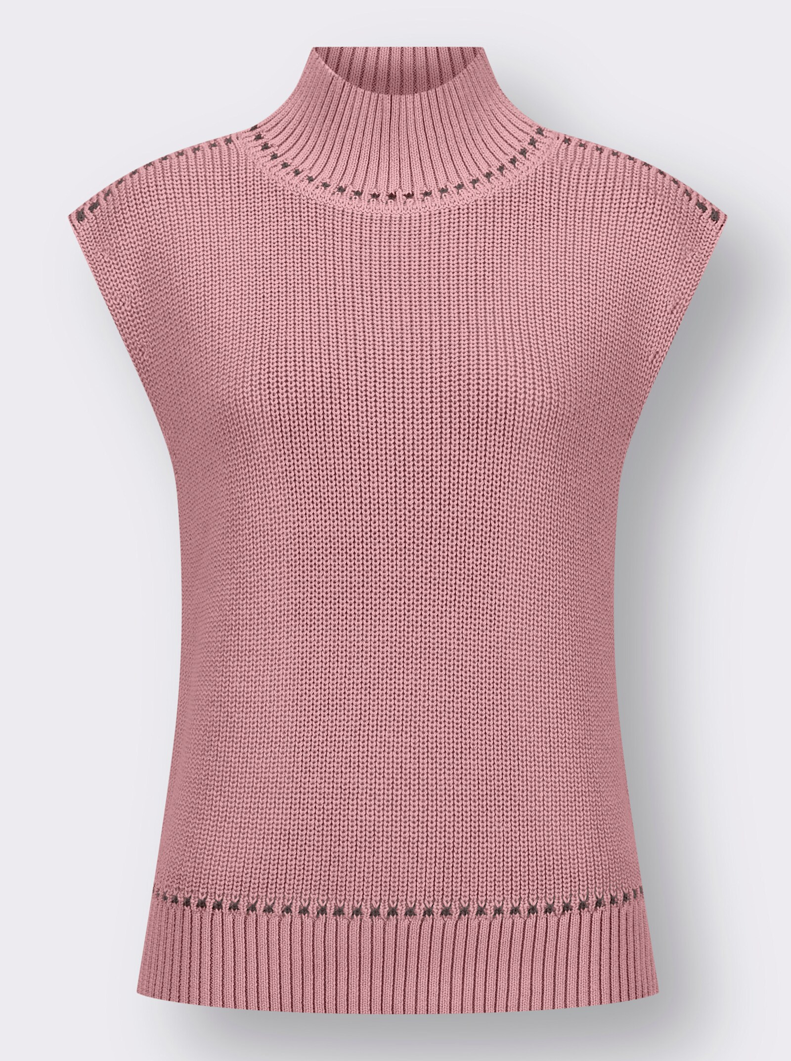 Pullunder mit Kontrast-Einstrickmuster - hortensie