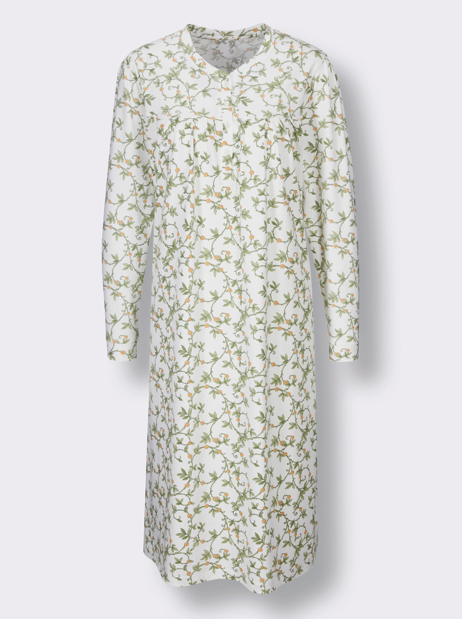 wäschepur Nachthemd - weiß-papaya-bedruckt