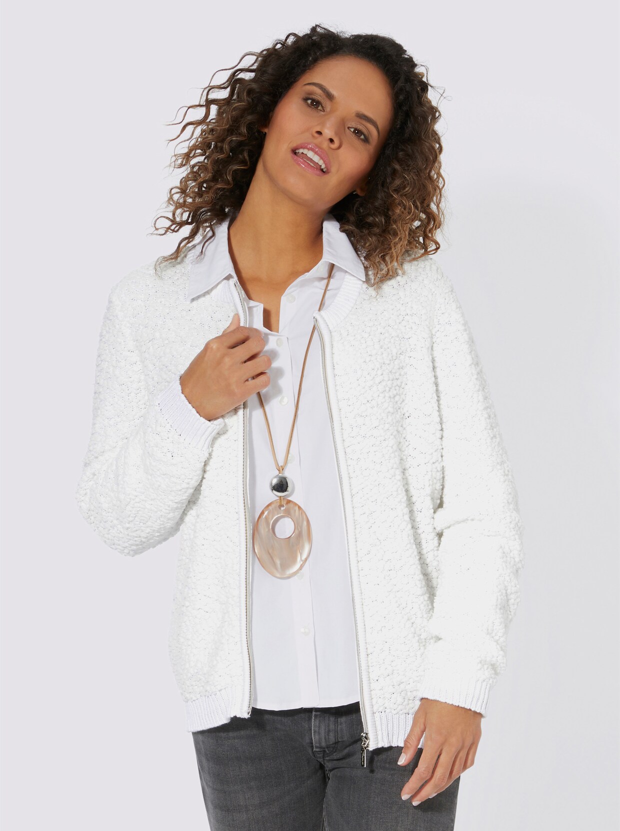 Strickjacke - ecru