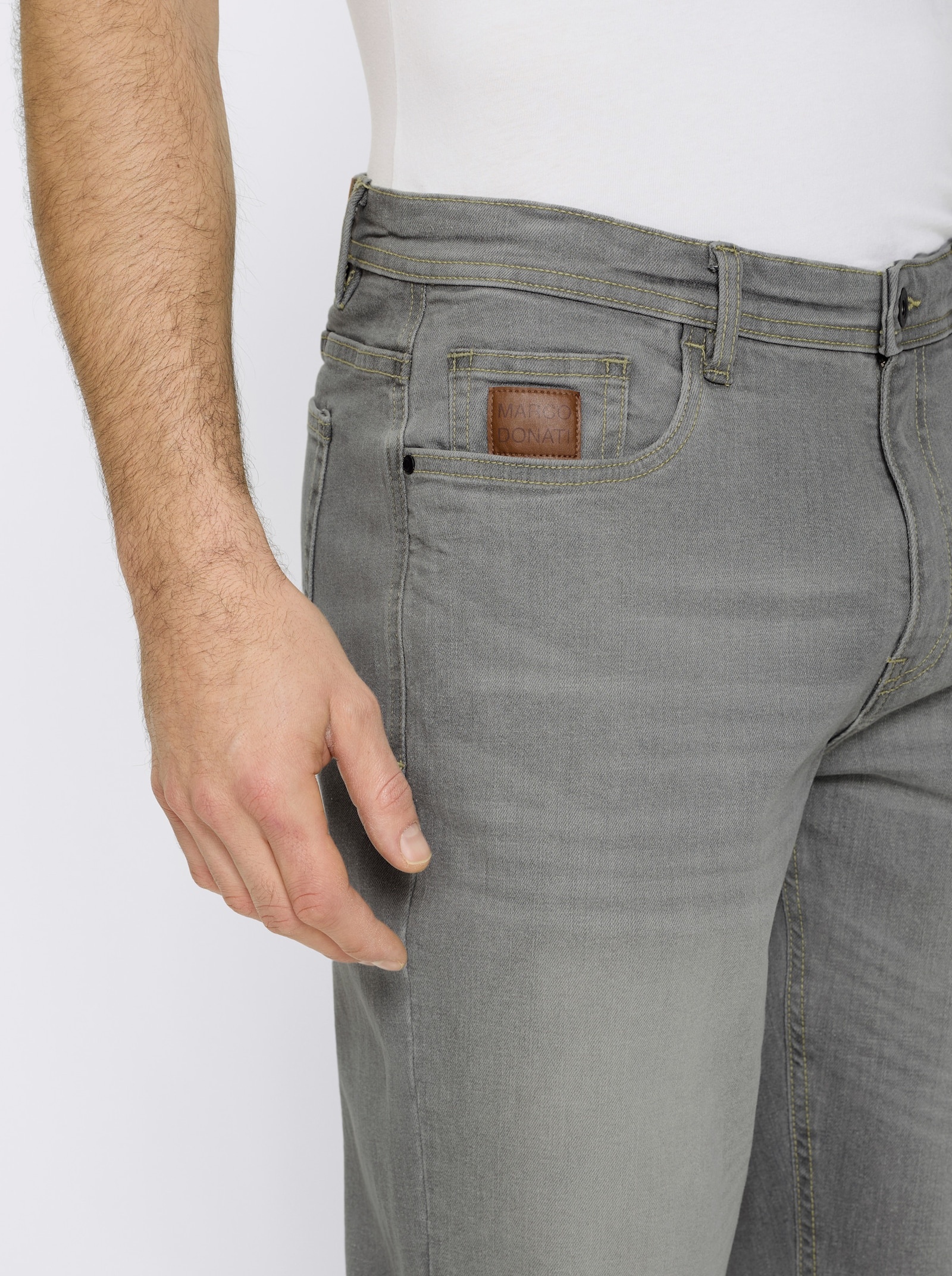 Marco Donati 5-Pocket-Jeans mit kontrastfarbenen Nähten - grey denim