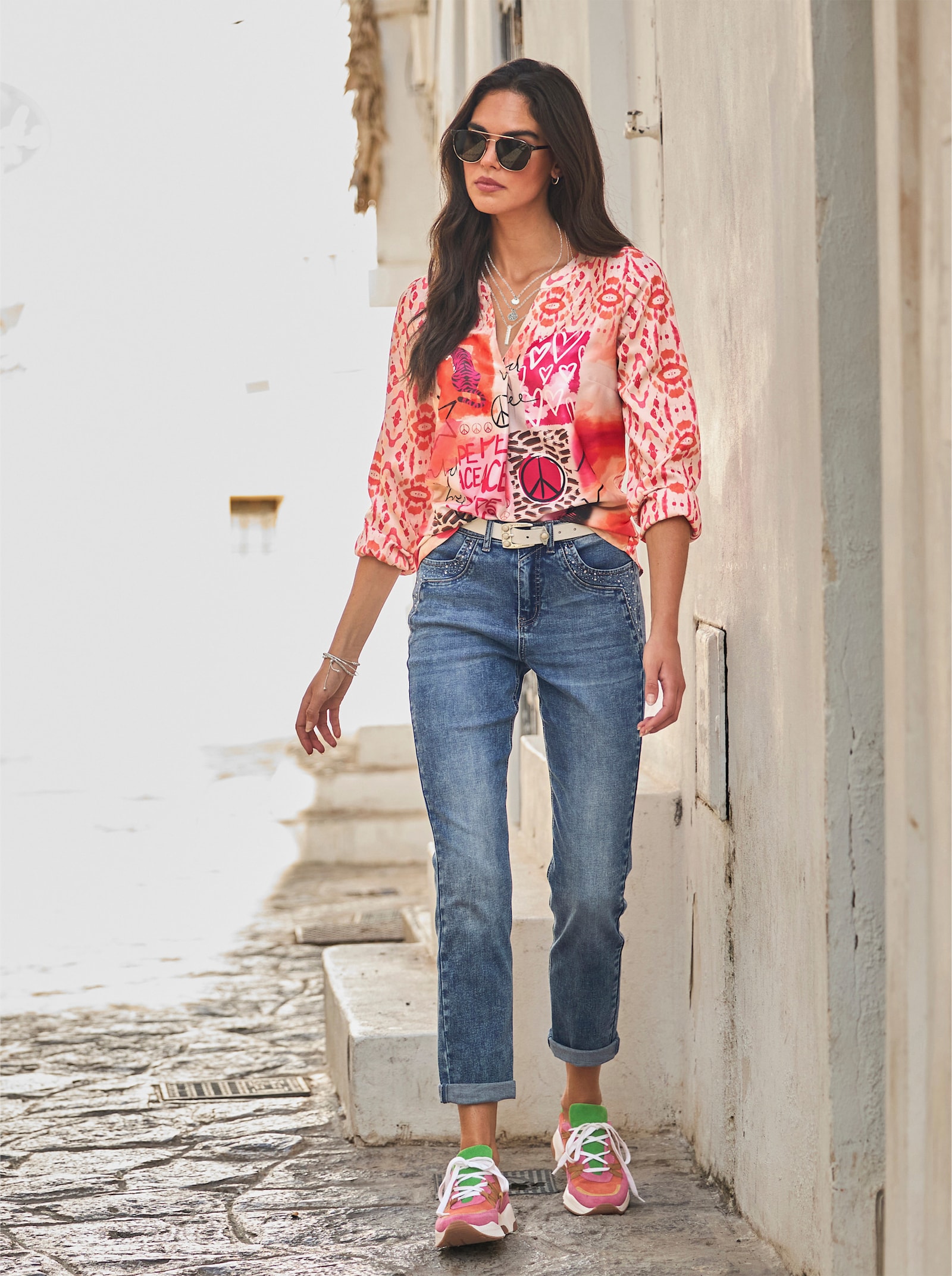 heine Jeans met siersteentjes - blue-stonewashed