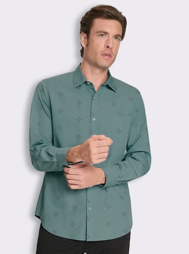 Langarmhemd mit Allover-Print - jade