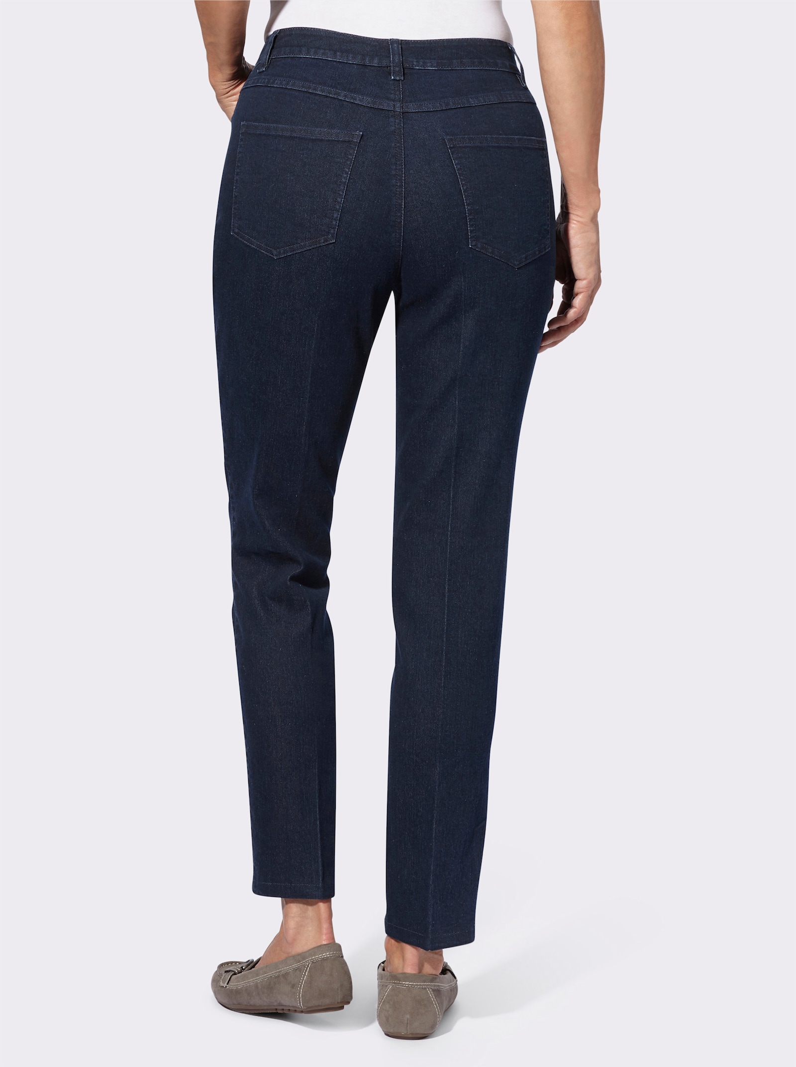 Jeans met borduursel - dark-blue