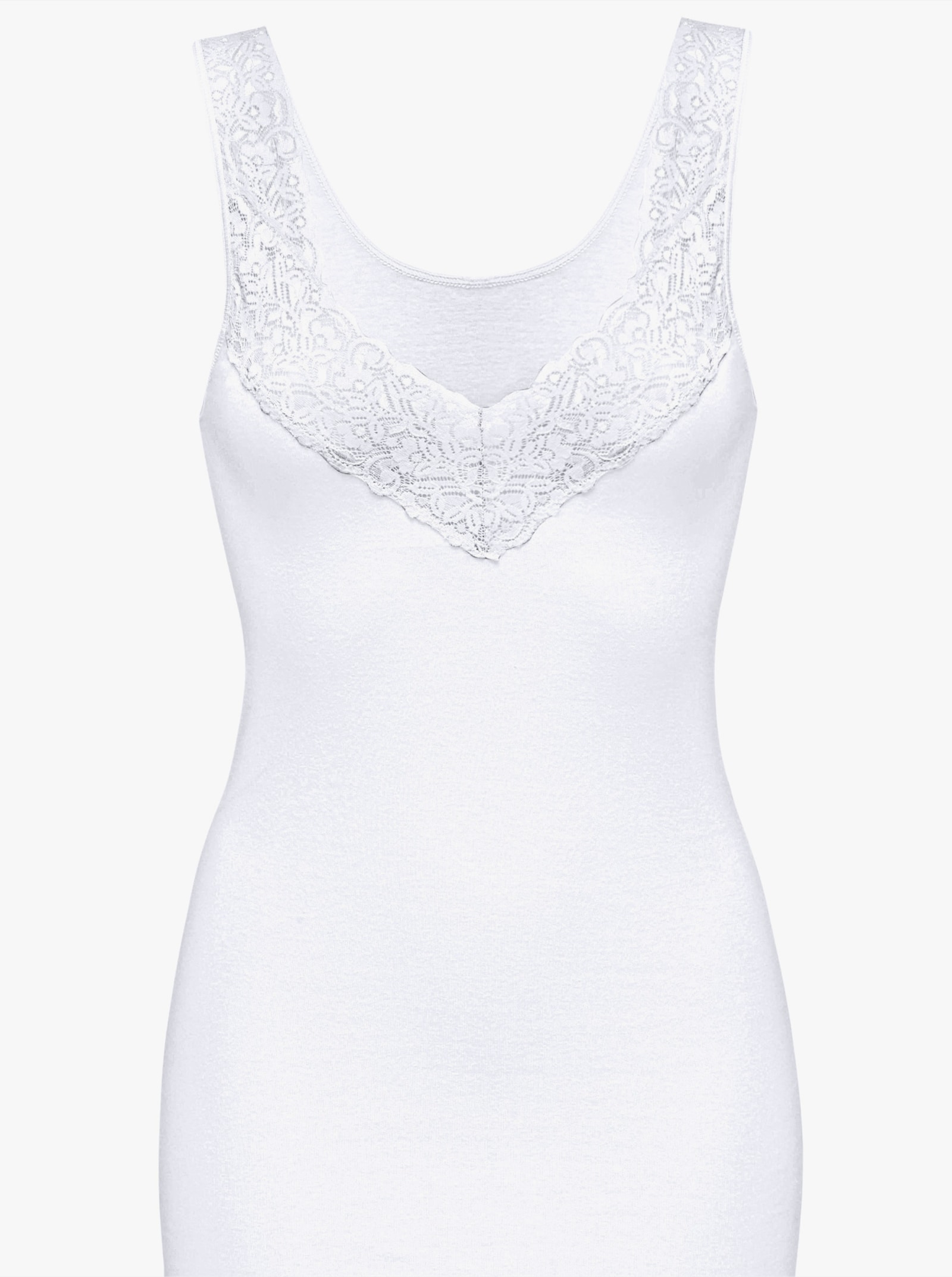 wäschepur Achselhemd mit breiten Trägern - weiss