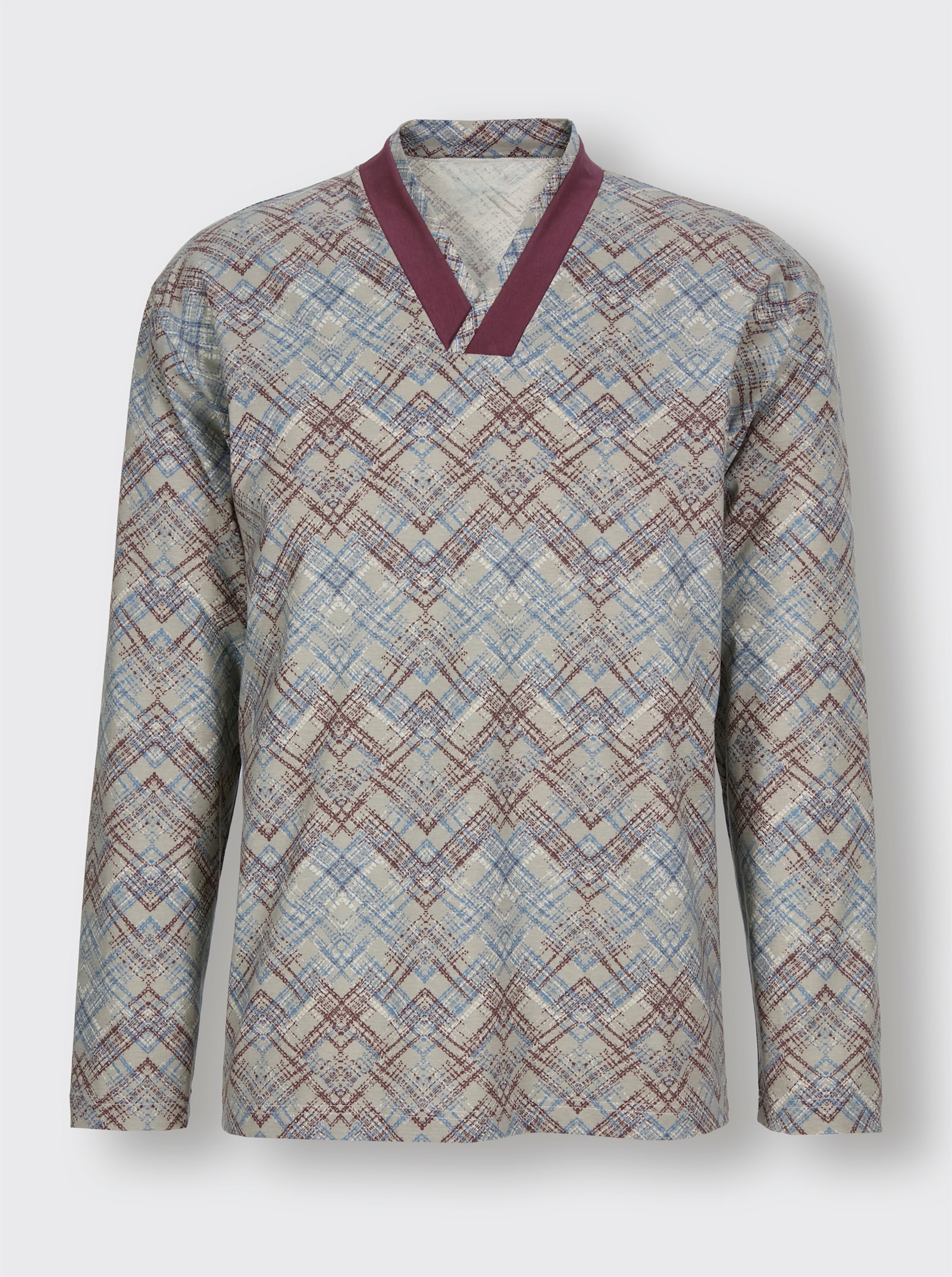 götting Schlafanzug von Götting - grau-rot-bedruckt