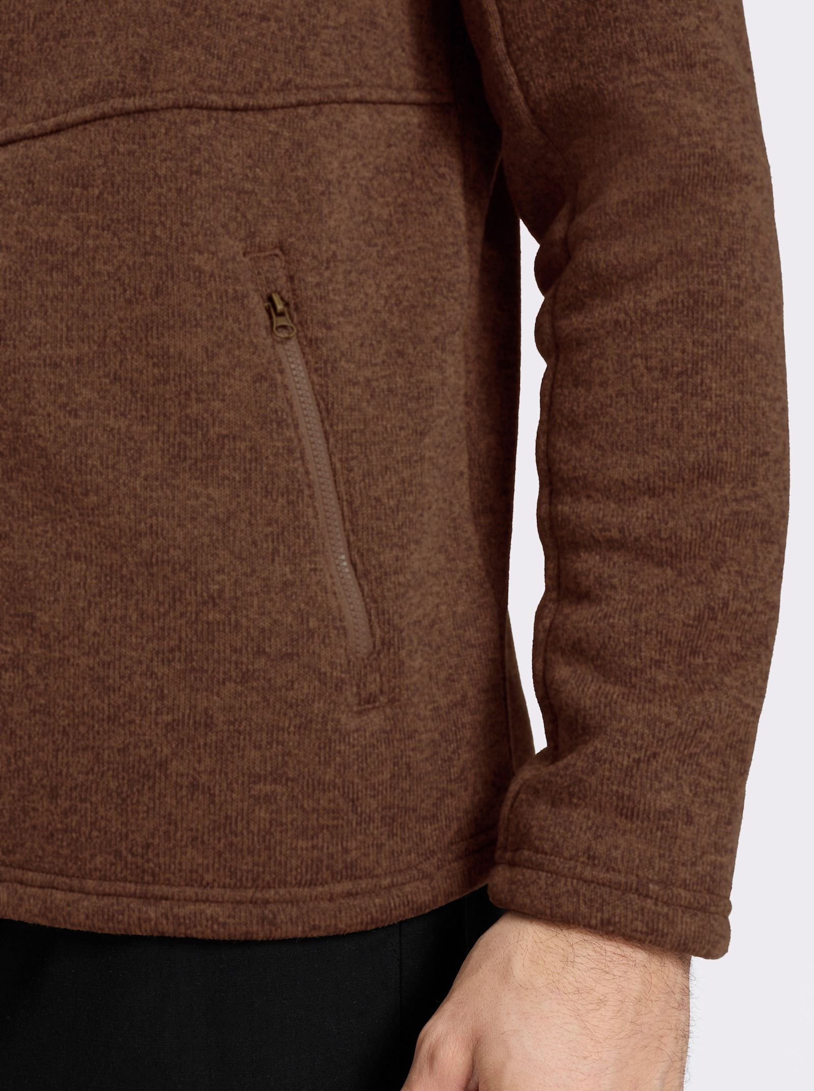 Catamaran Sports Strickfleecejacke mit 2 Reißverschluss-Taschen - schoko-meliert