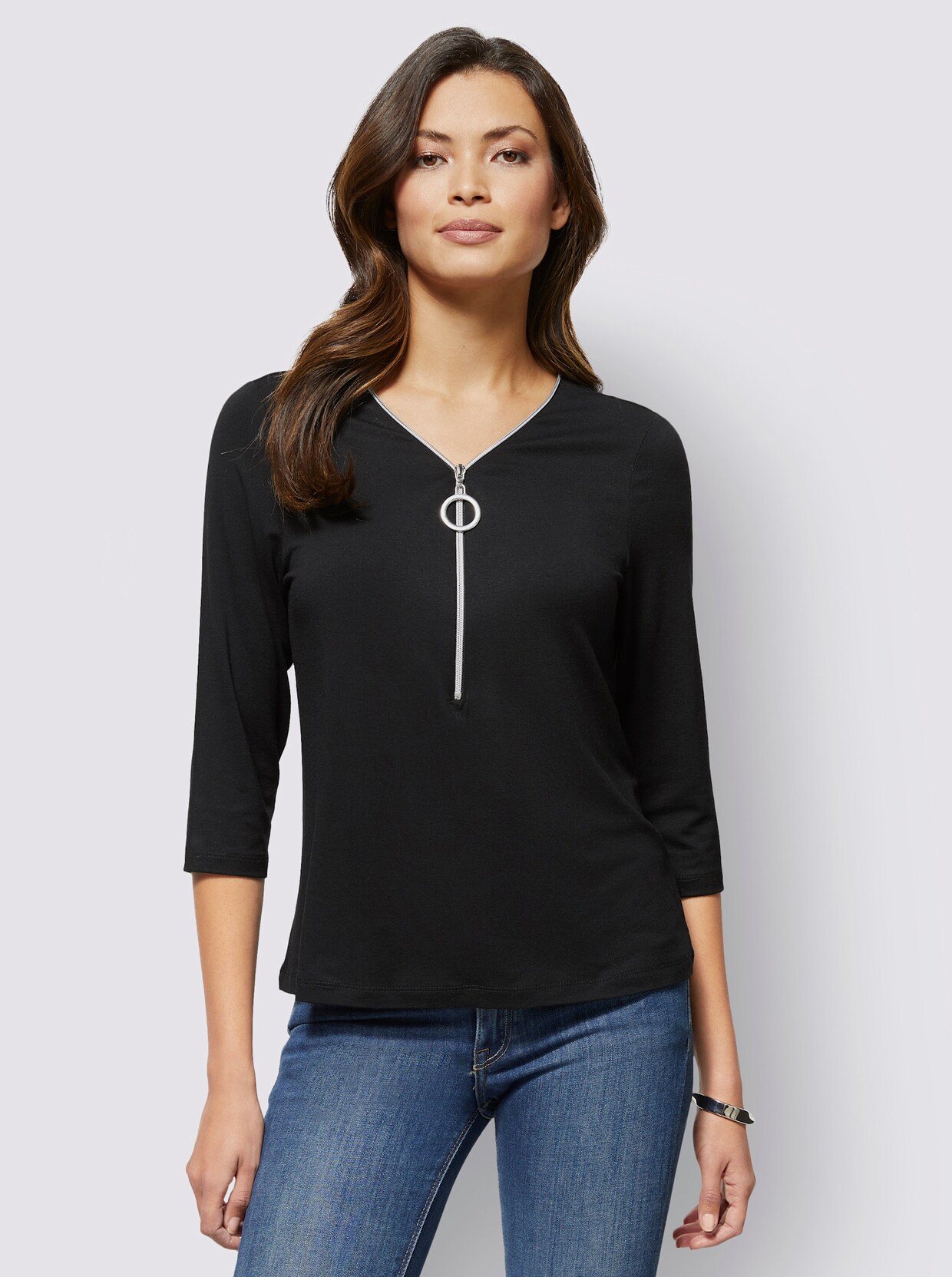 3/4-Arm-Shirt - schwarz