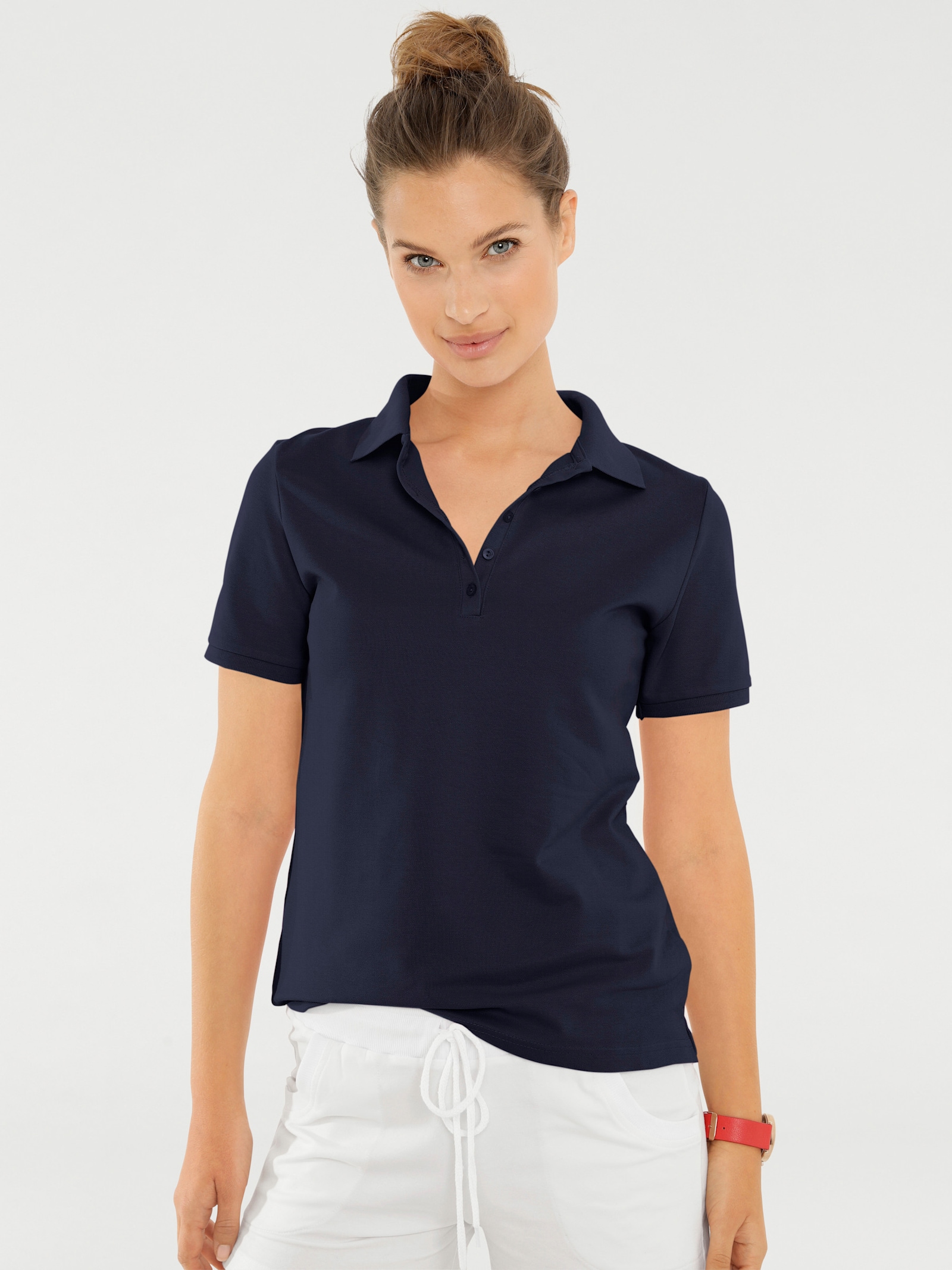 heine Poloshirt in Pikee-Qualität - marine