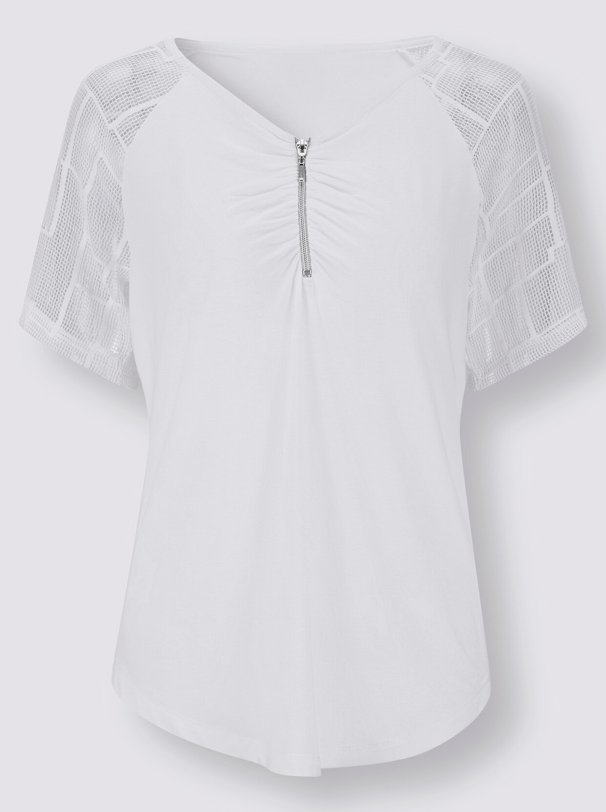 Spitzenshirt - weiß