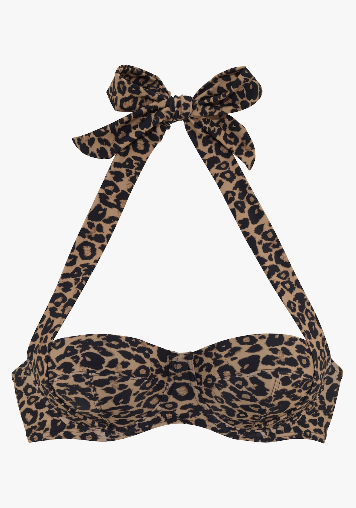 Vivance haut de bikini bandeau à armatures - noir-nougat imprimé
