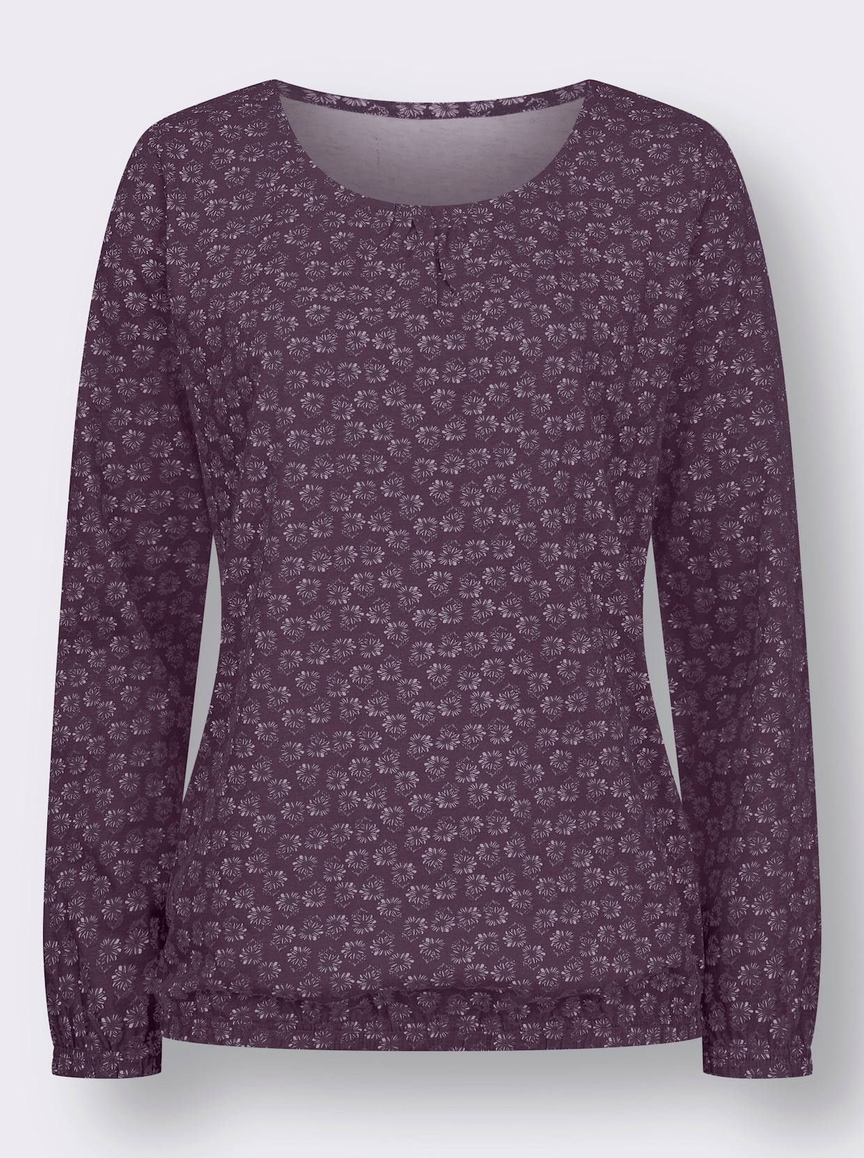 Langarmshirt - aubergine-feige-bedruckt