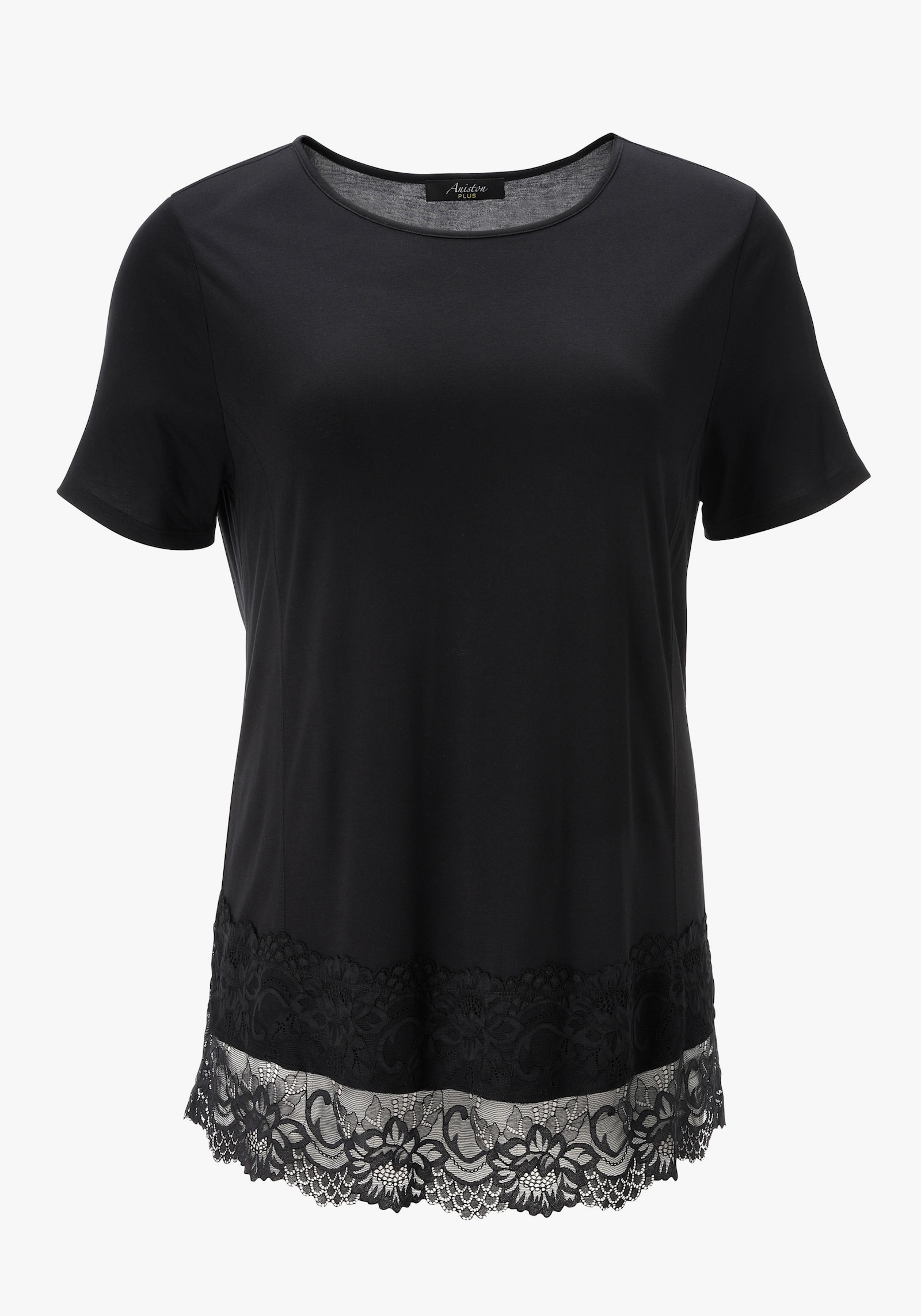 Aniston PLUS Spitzenshirt - schwarz