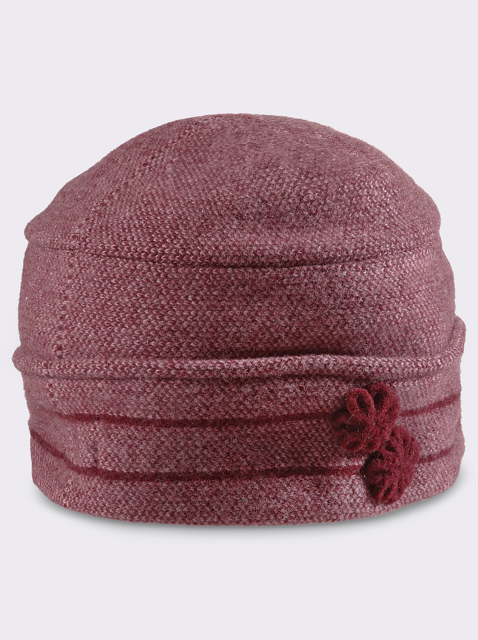Ohrenmütze aus Schurwolle - bordeaux