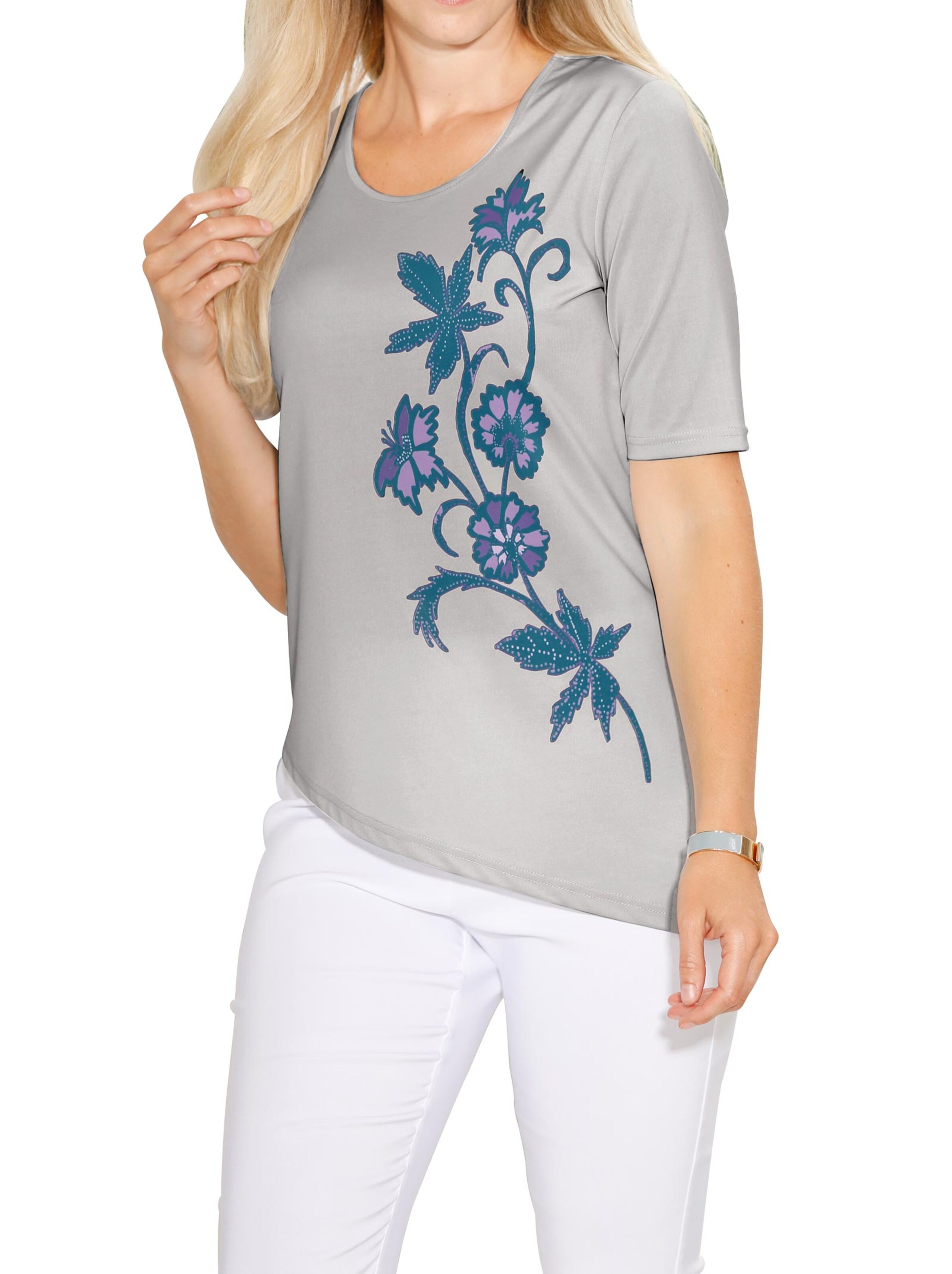 Shirt - hellgrau-gemustert