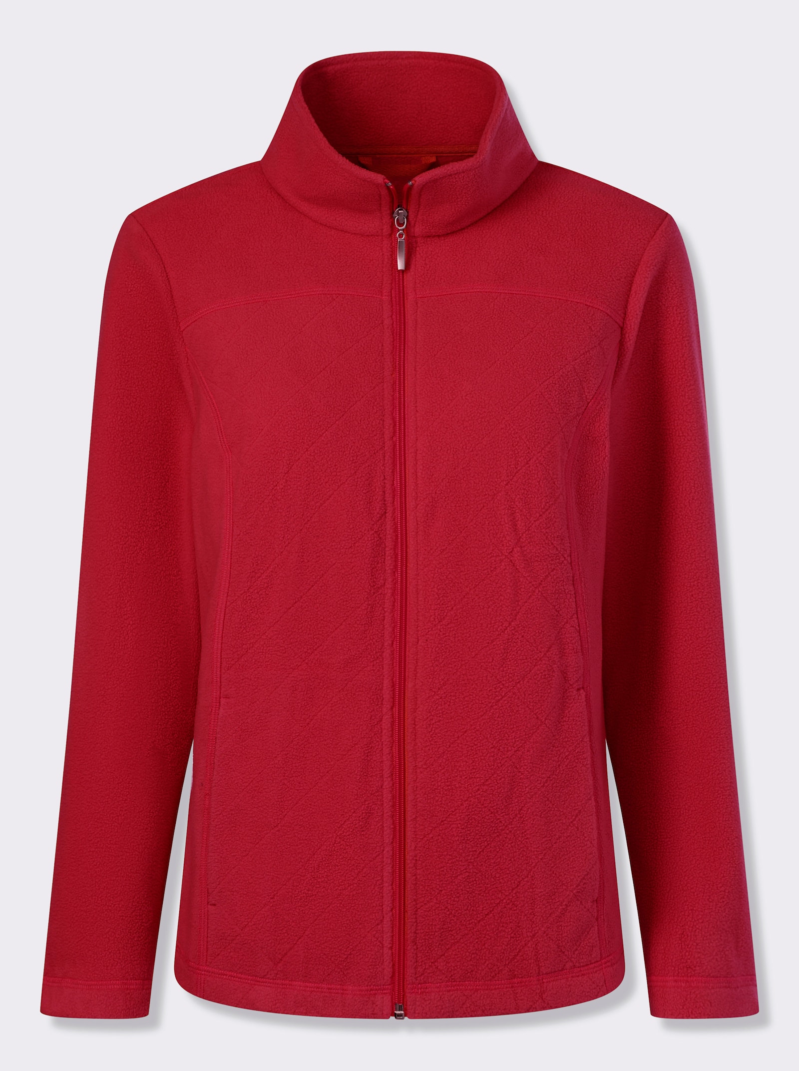 Bunda, flauš, tvarujúce švy - červená