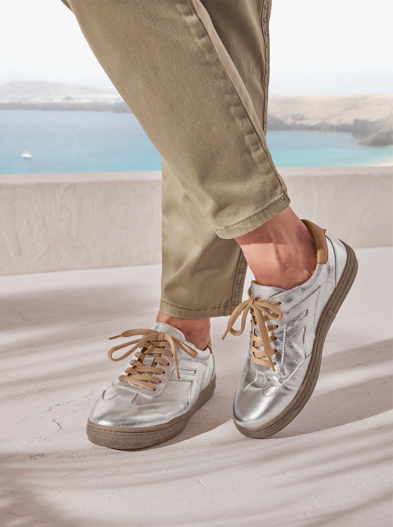 Andrea Conti Sneaker - silberfarben-cognac