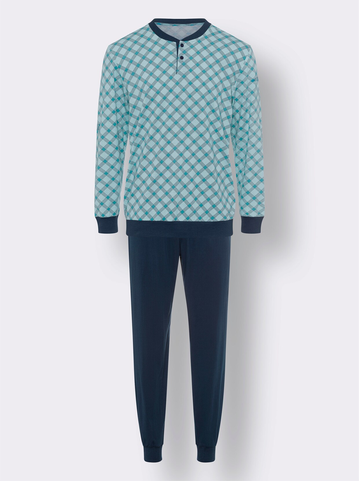 Pyjama - aquamarine/donkerblauw