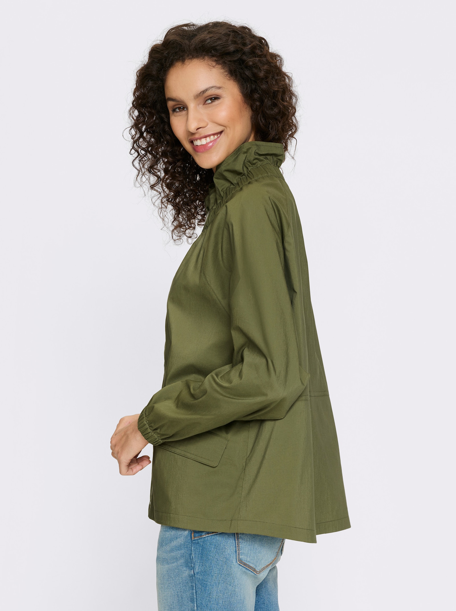 heine Blusenjacke mit Stehkragen - oliv