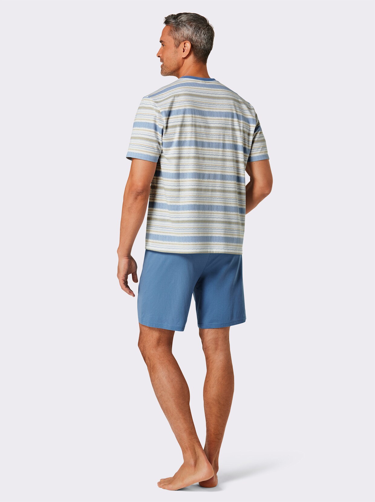wäschepur men Shorty's - salie + middenblauw