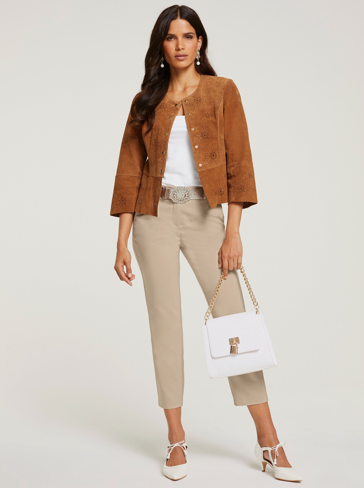 heine Leder-Jacke - cognac