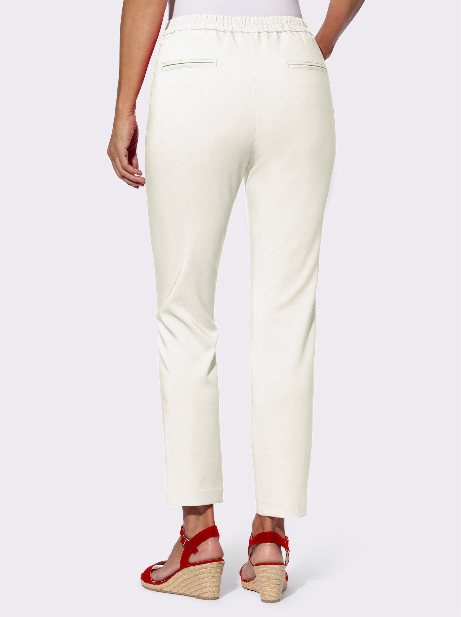 Schlupfhose mit Dehnbund hinten - weiß