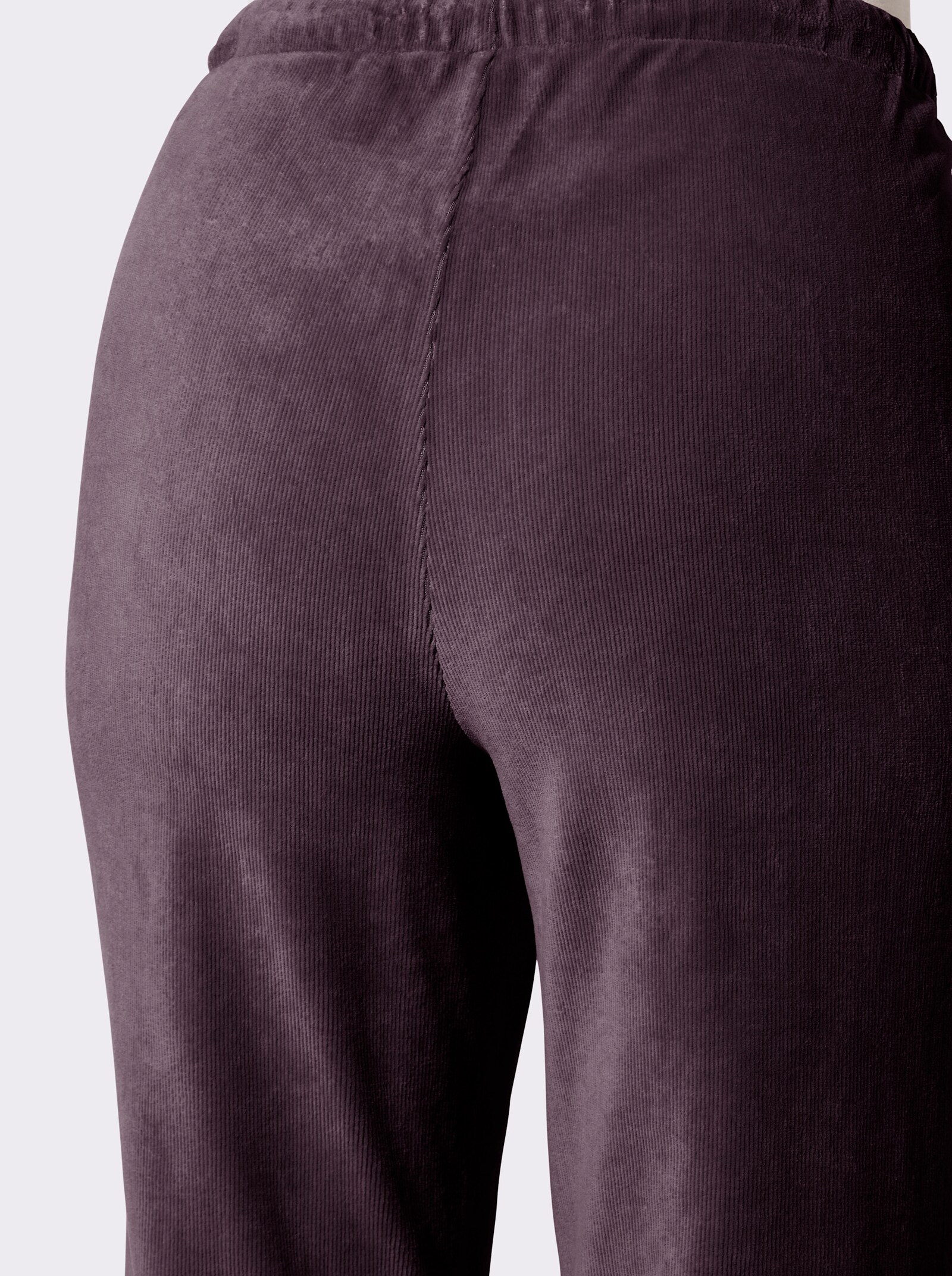 Cordhose mit Dehnbund - aubergine