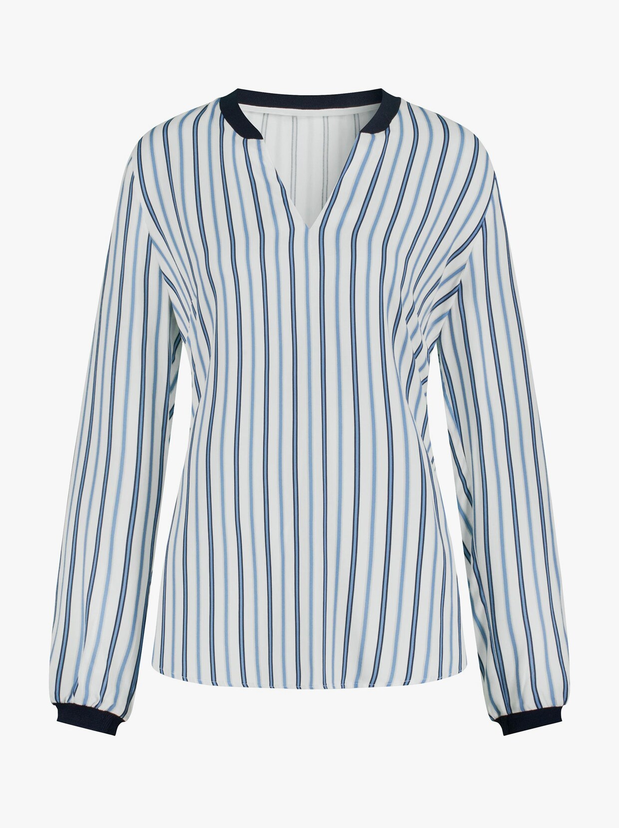 Comfortabele blouse - hemelsblauw/wit gestreept
