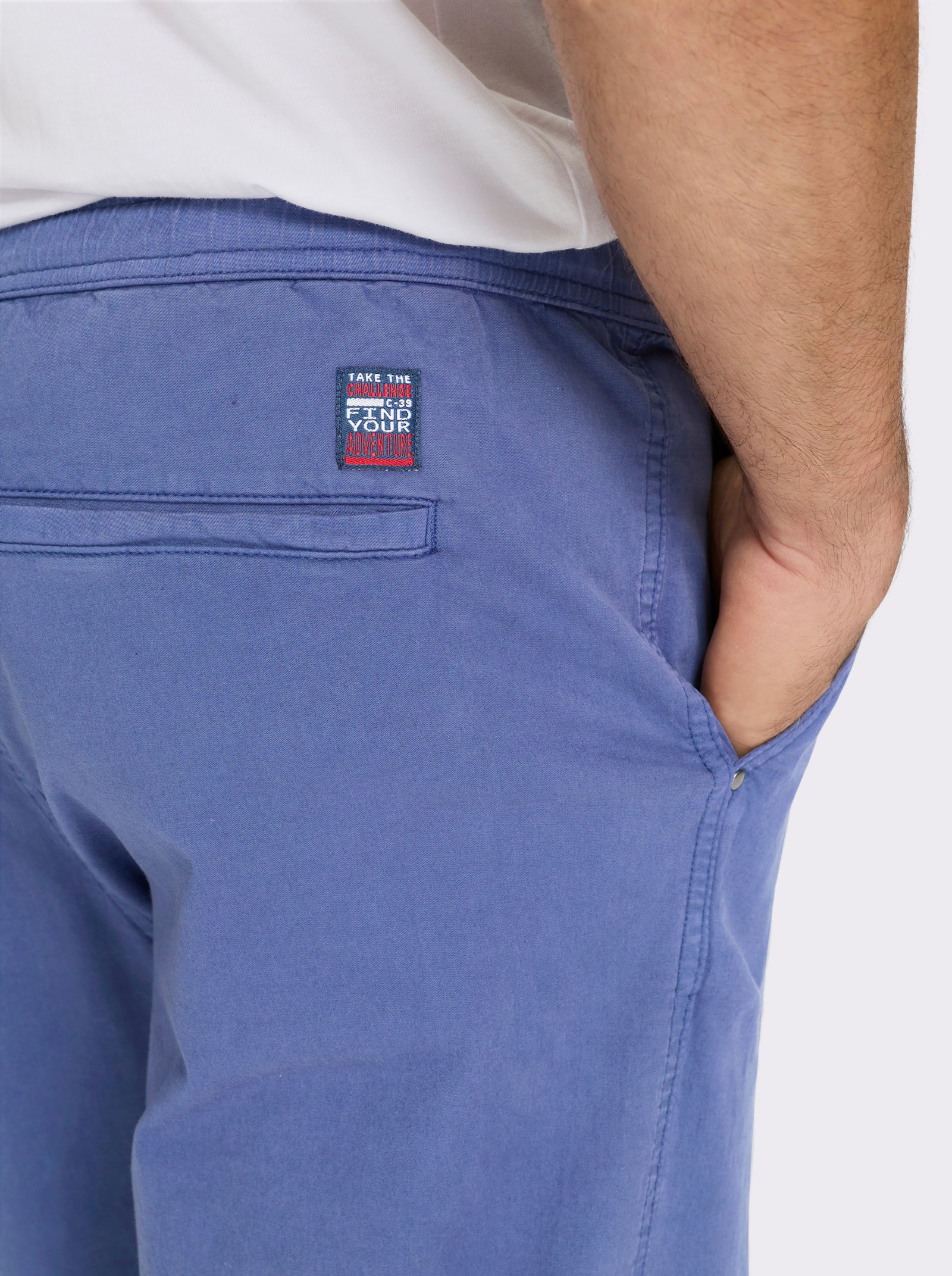 Catamaran Comfortbroek met achterzakken met klittenbandsluiting - jeansblauw