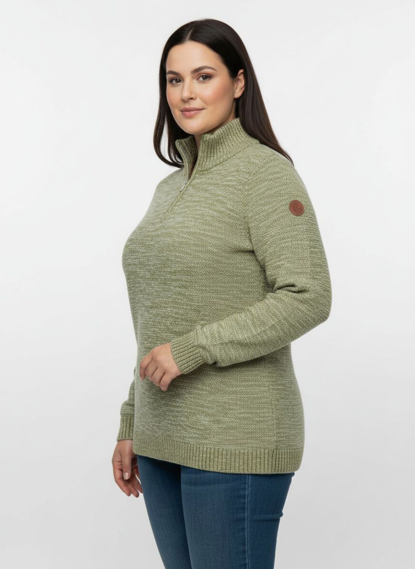 Troyer mit gerippten Abschlüssen - schilf-meliert