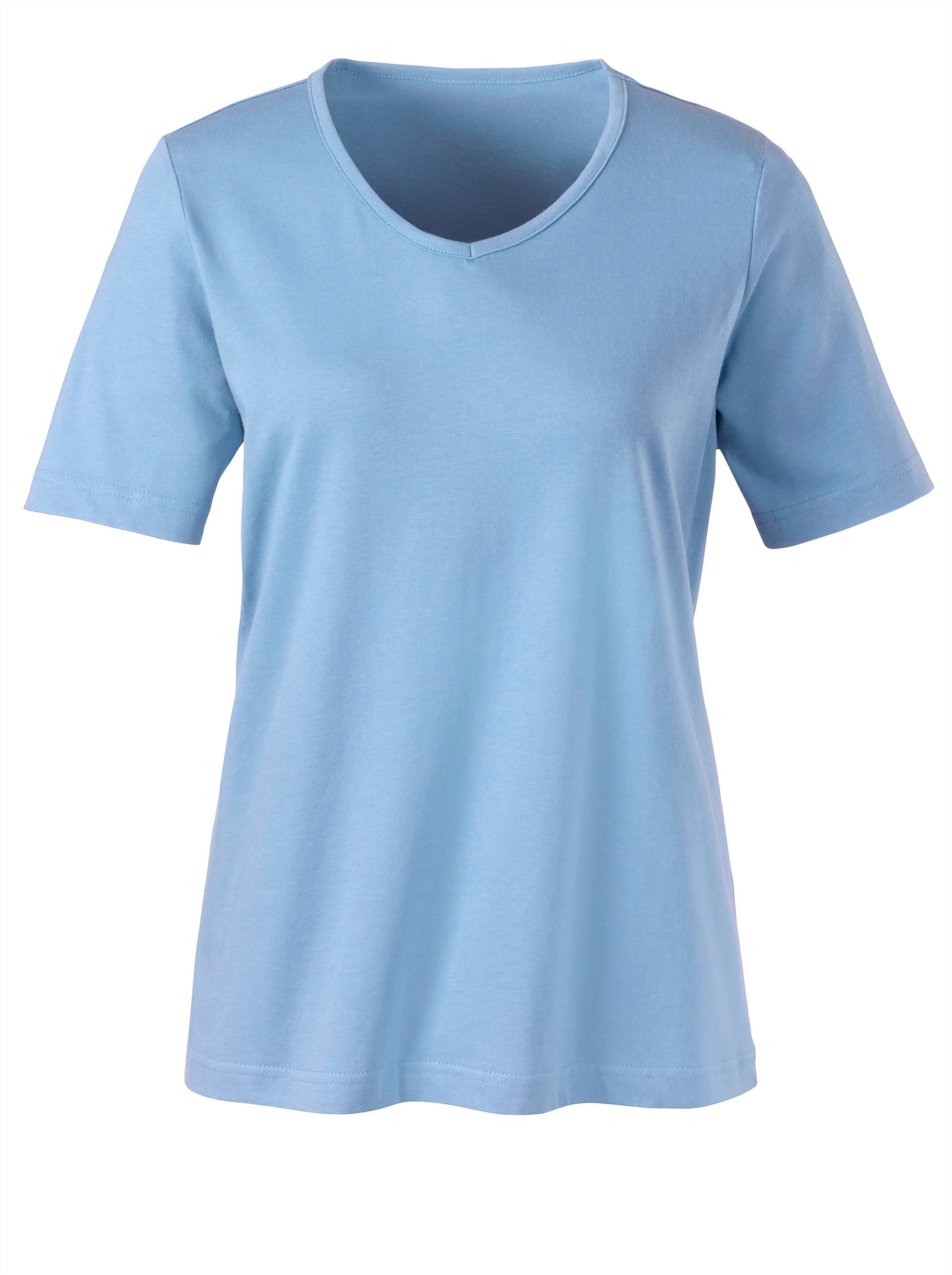 Kurzarmshirt in günstig Kaufen-Kurzarmshirt in bleu von heine. Kurzarmshirt in bleu von heine <![CDATA[Shirt – besonders günstig! Mit paspeliertem V-Ausschnitt.]]>. 
