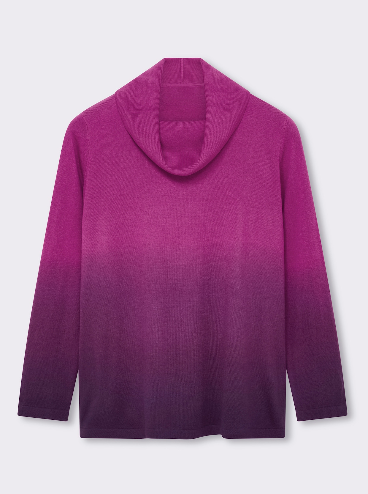 Rollkragenpullover in Longform, mit Farbverlauf - magenta-traube
