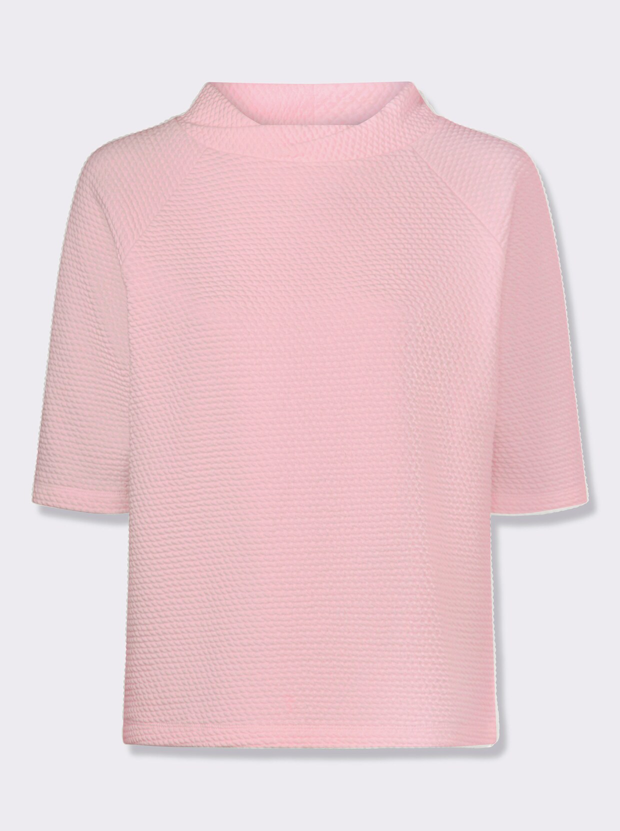 heine Shirt met opstaande kraag en wafelstructuur - lichtroze