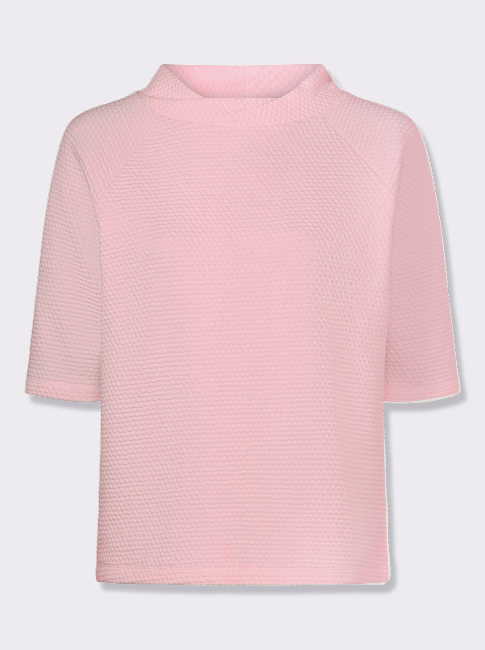 heine Stehkragenshirt mit Waffelstruktur - hellrosé