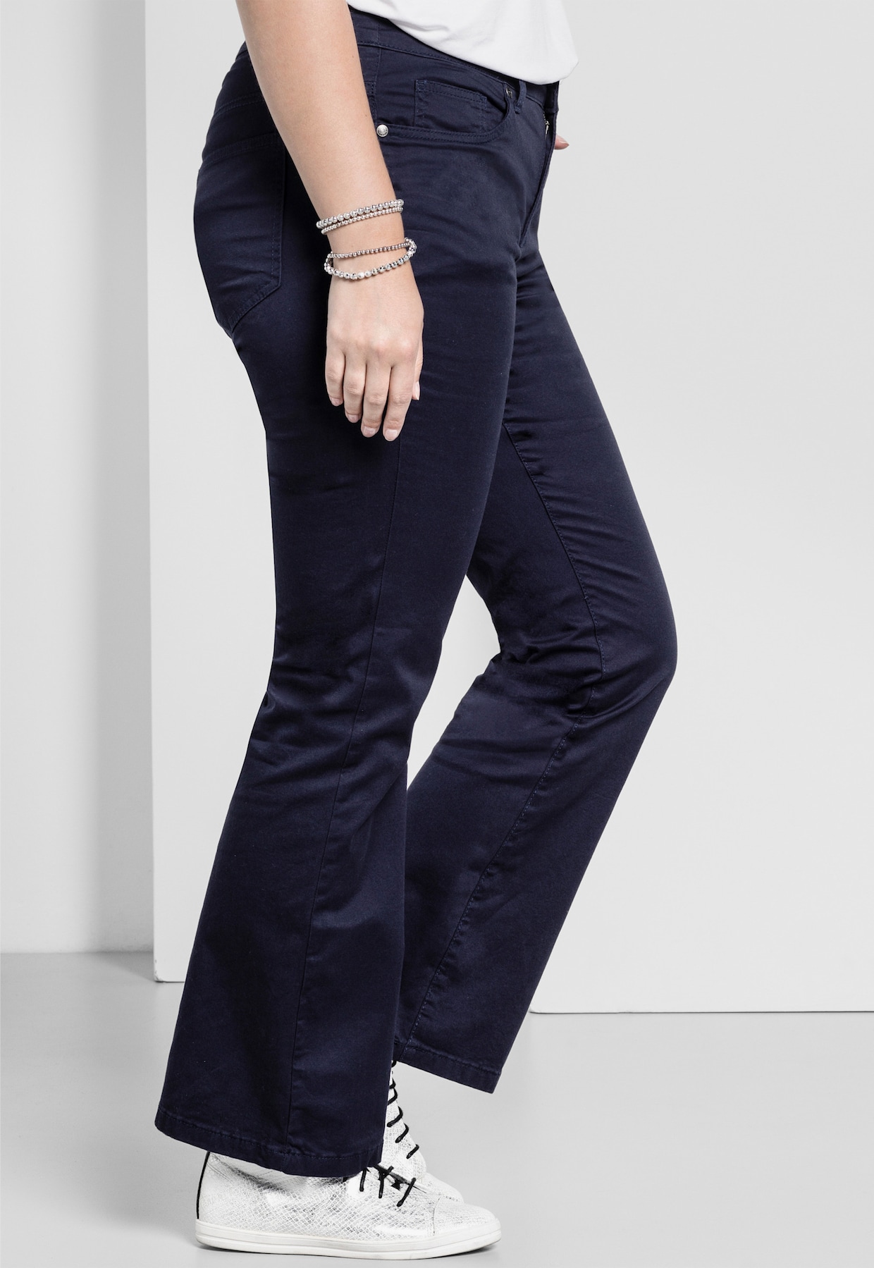 sheego Bootcut broek - marine