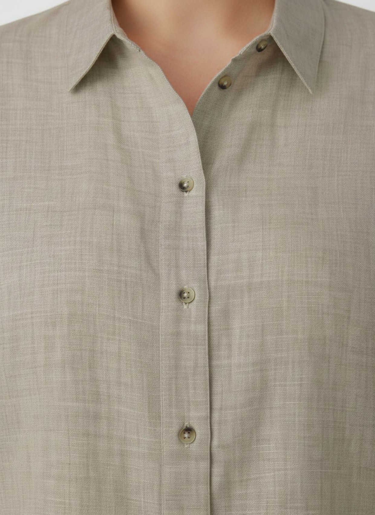 Hemdbluse aus Baumwoll-Stoff - champagner-meliert