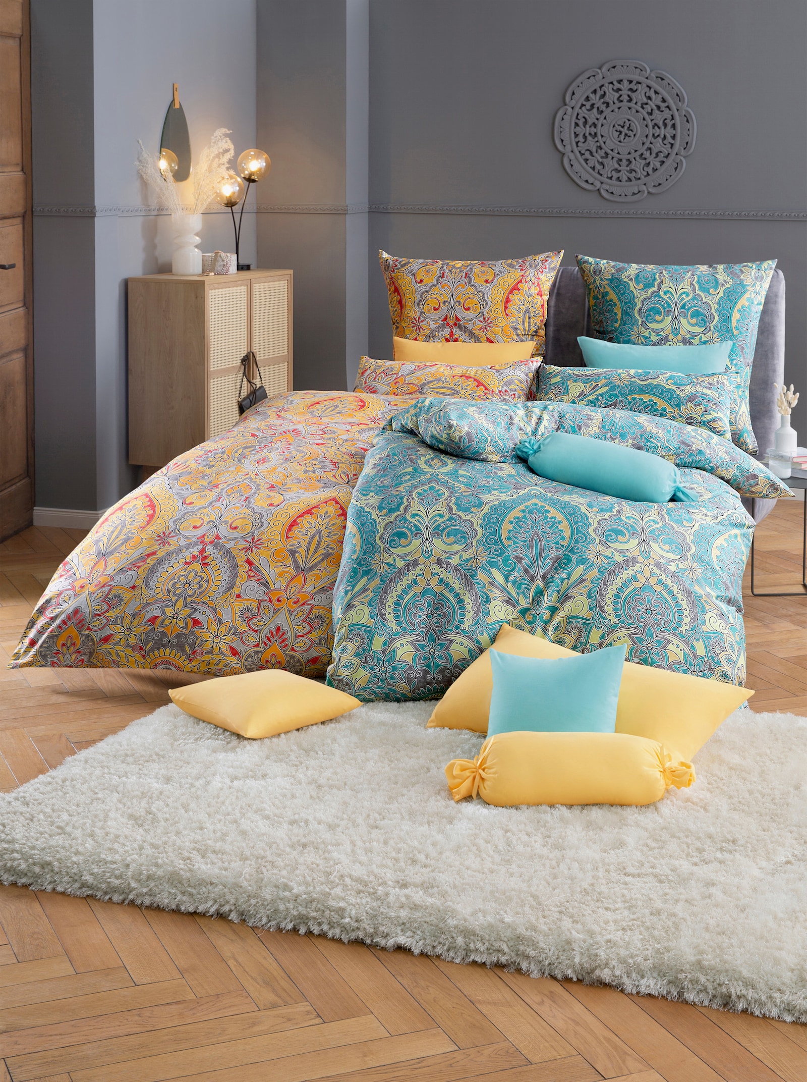 Bierbaum Bettwäsche - goldfarben-bedruckt