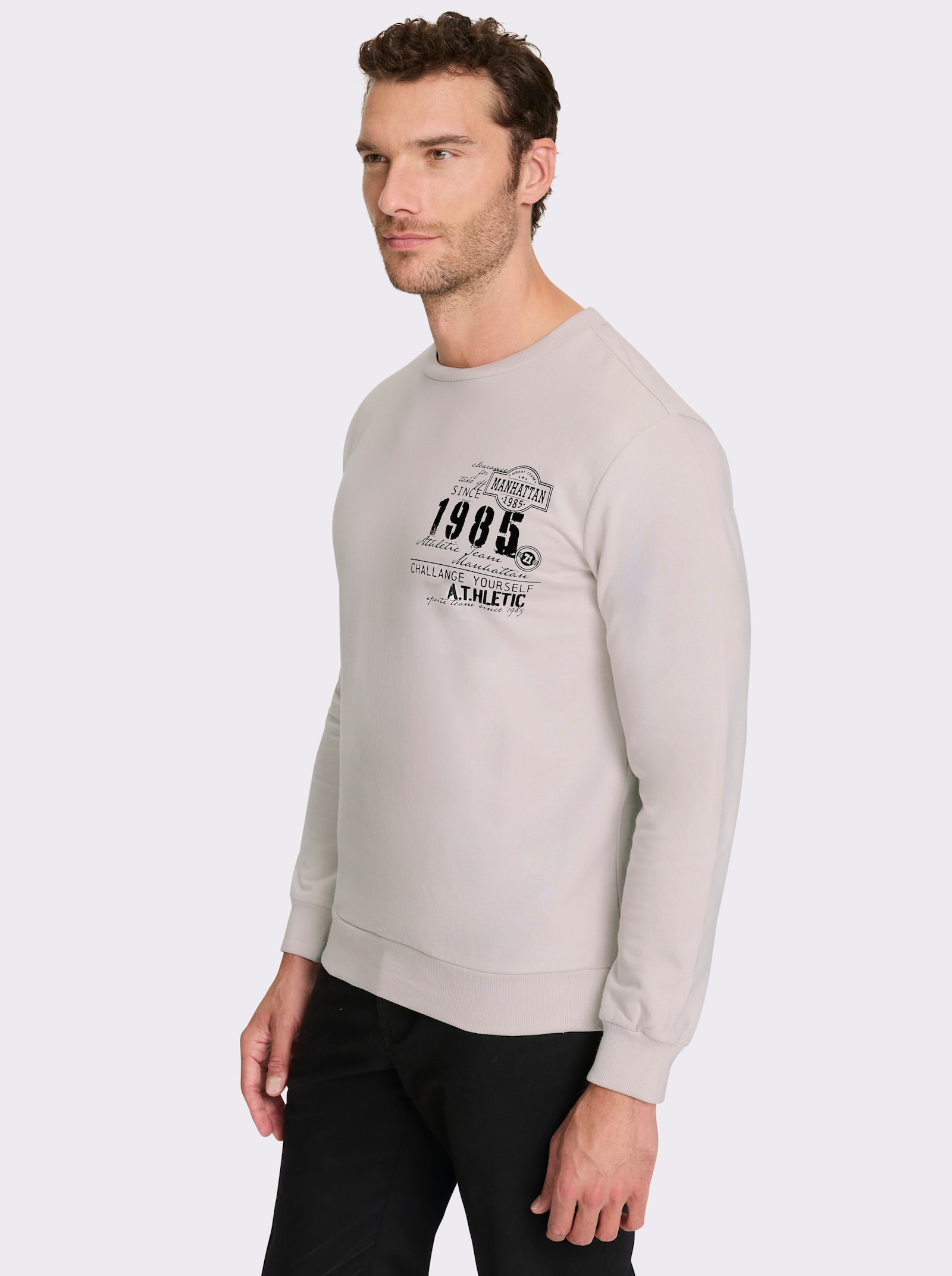 Catamaran Sweatshirt mit Bündchenabschlüssen - hellgrau