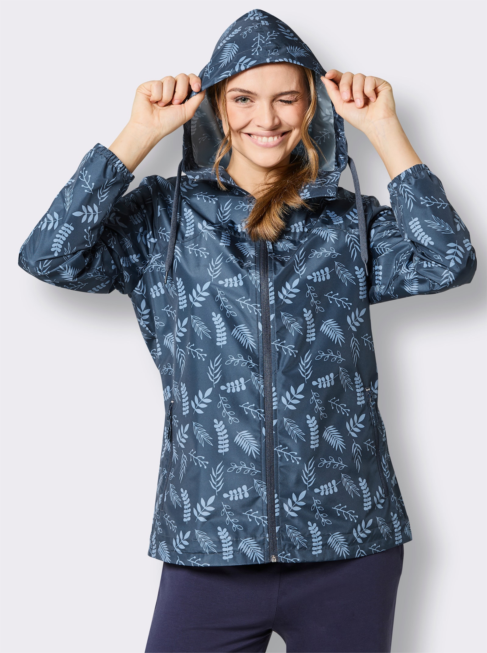 Catamaran Sports Funktionsjacke mit Reißverschluss-Tasche hinten - dunkelblau-mittelblau