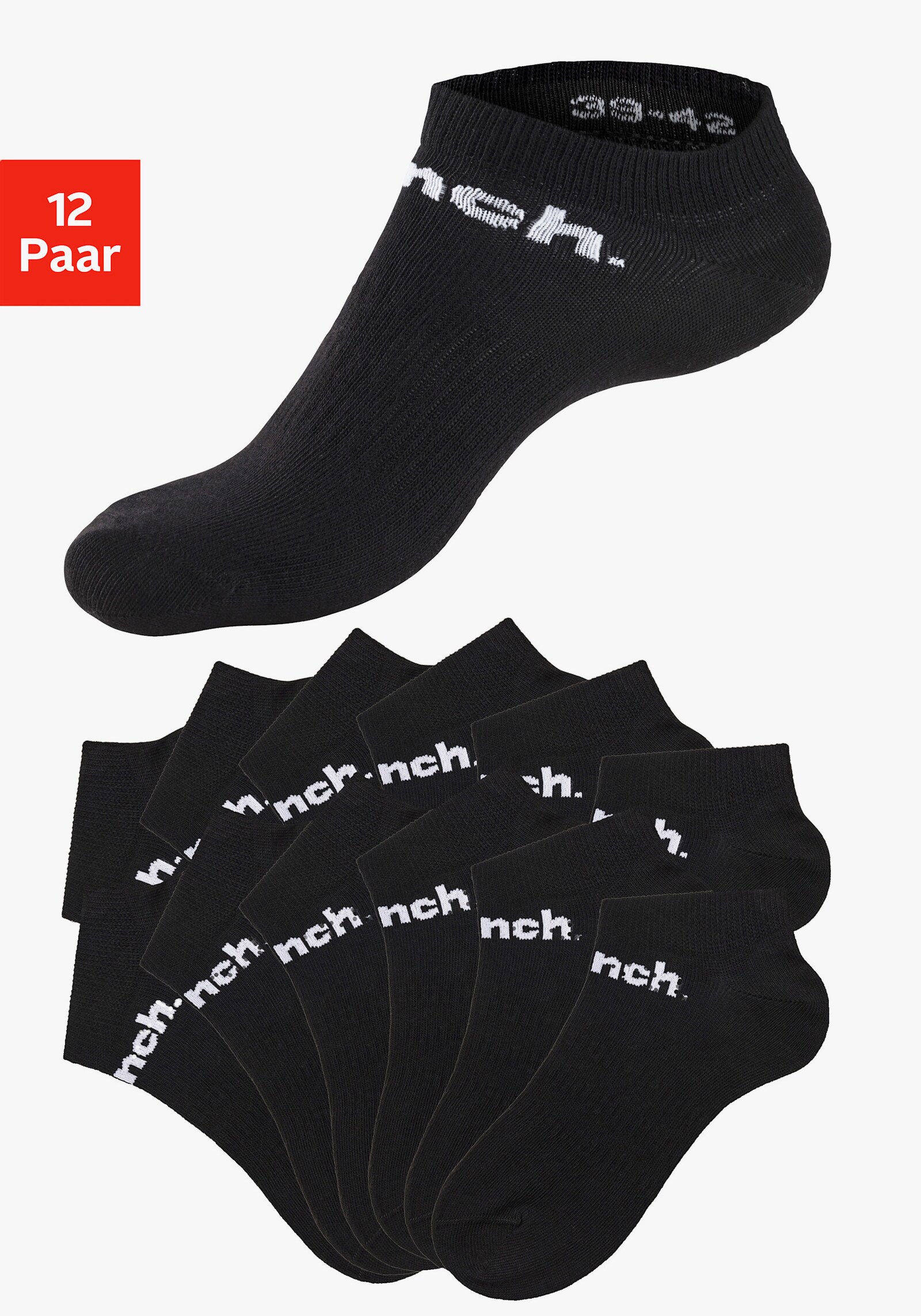 Bench. Sportsocken - 12x schwarz
