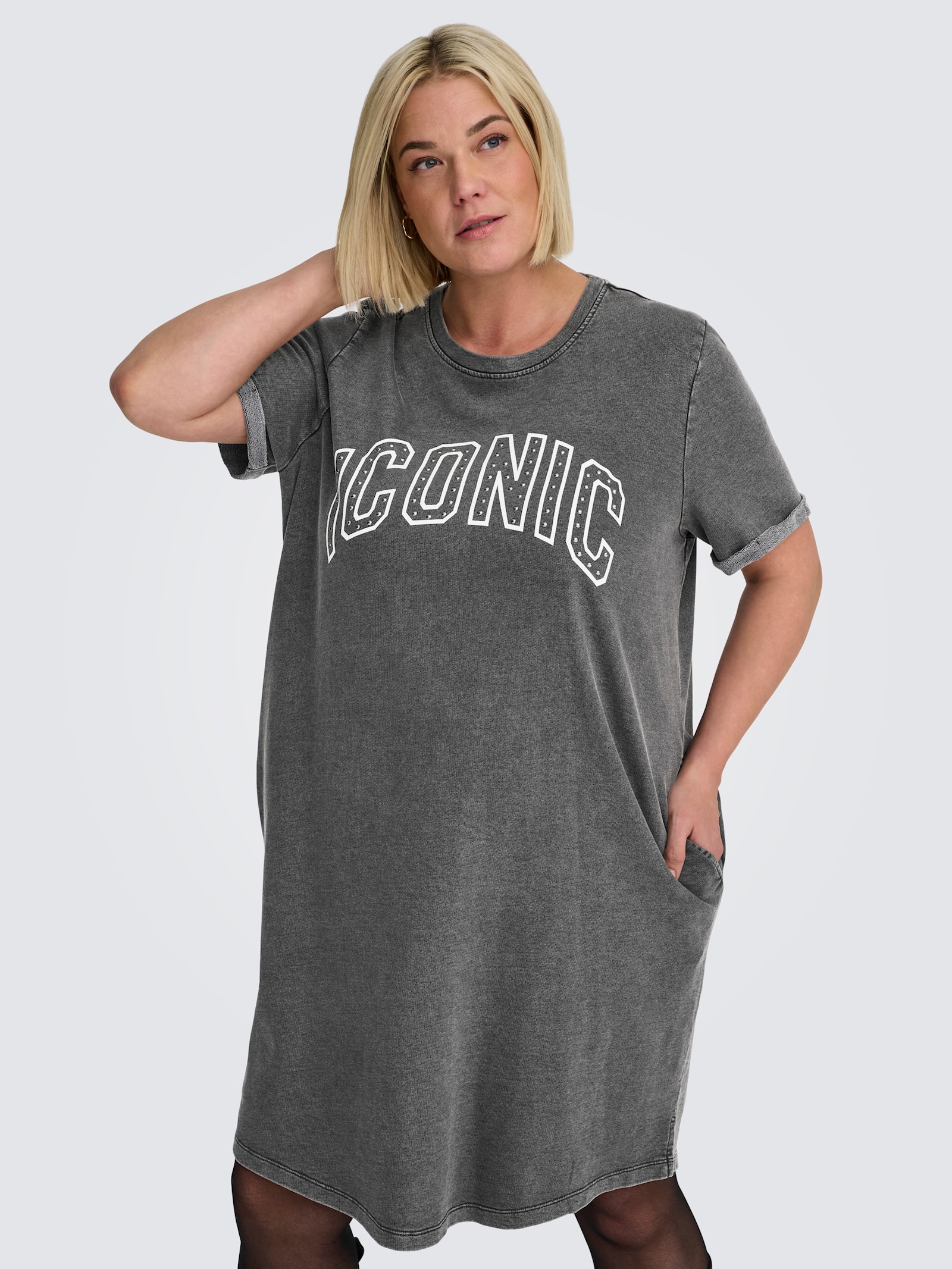 ONLY CARMAKOMA Jerseykleid - phantom detail:iconic