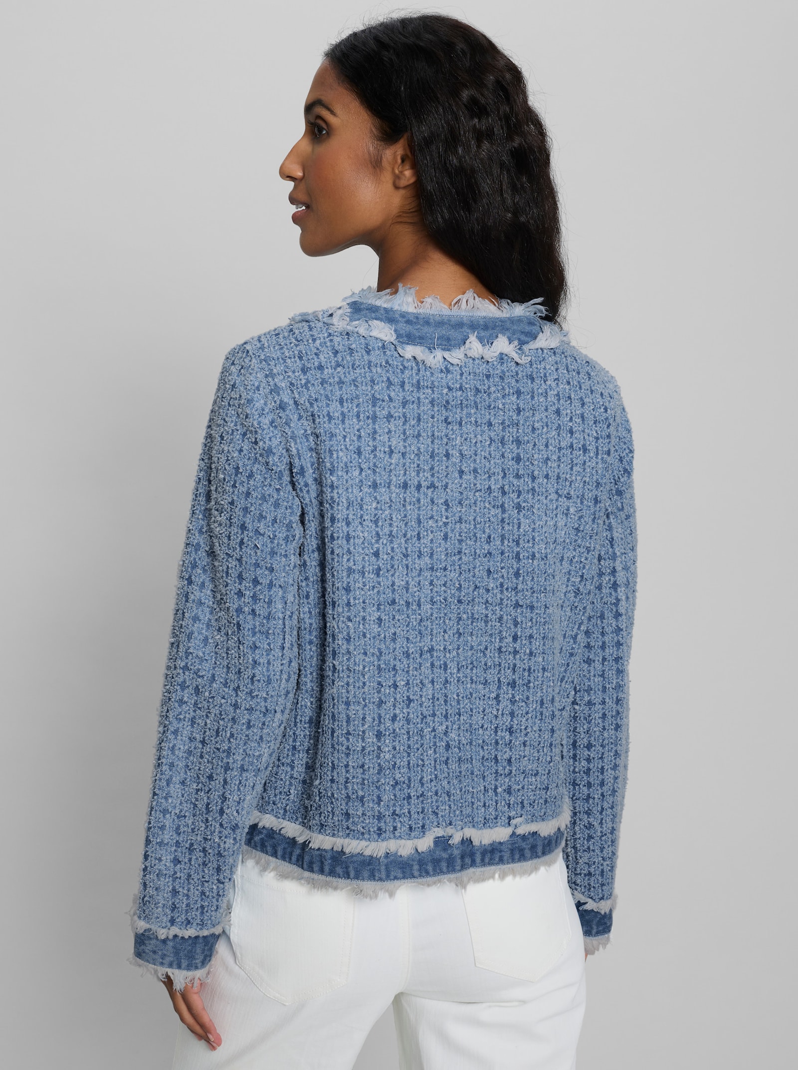 heine Blazer mit Fransen-Details - rauchblau