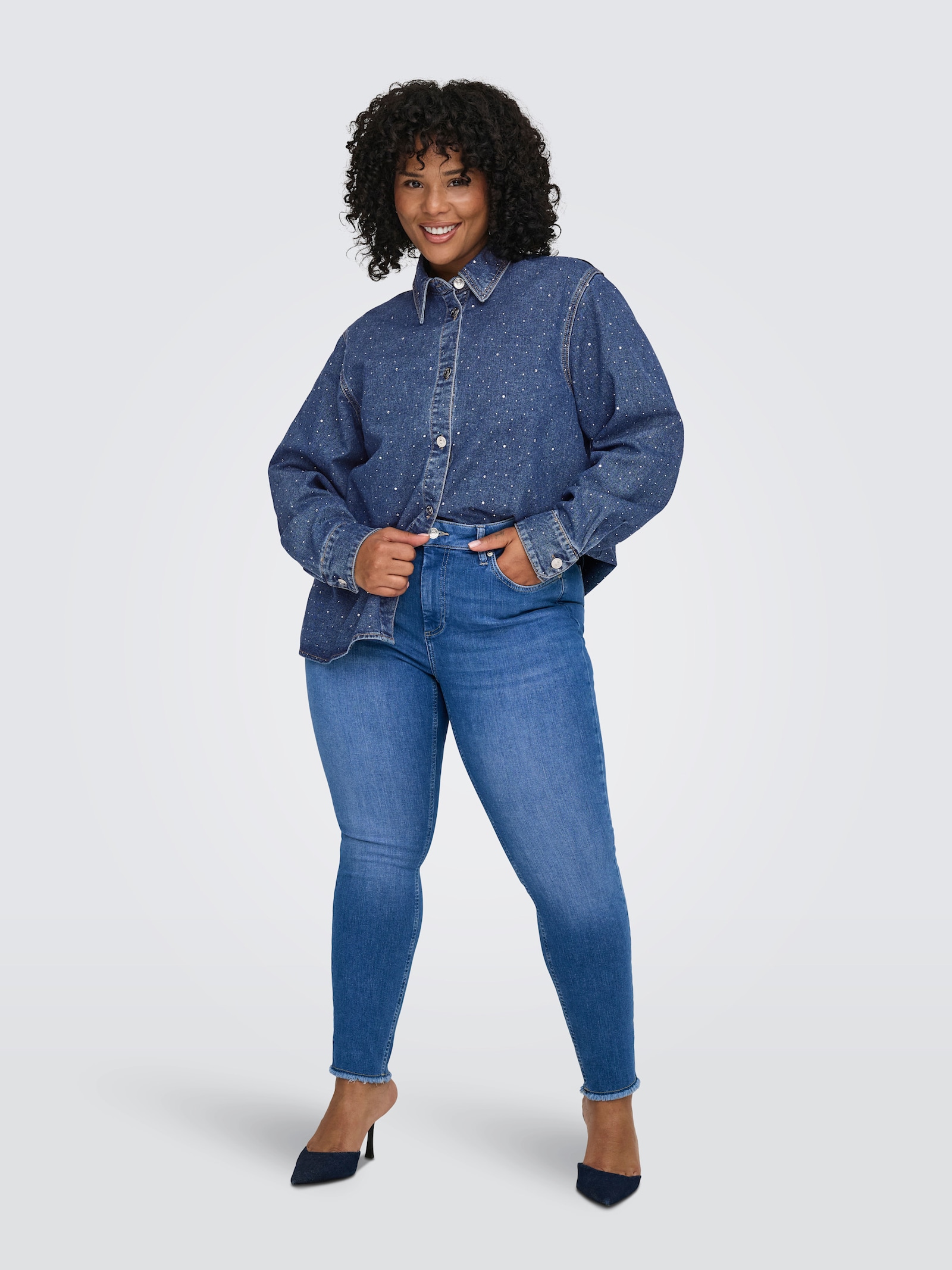 ONLY CARMAKOMA Skinny-fit-Jeans - special bright blue denim