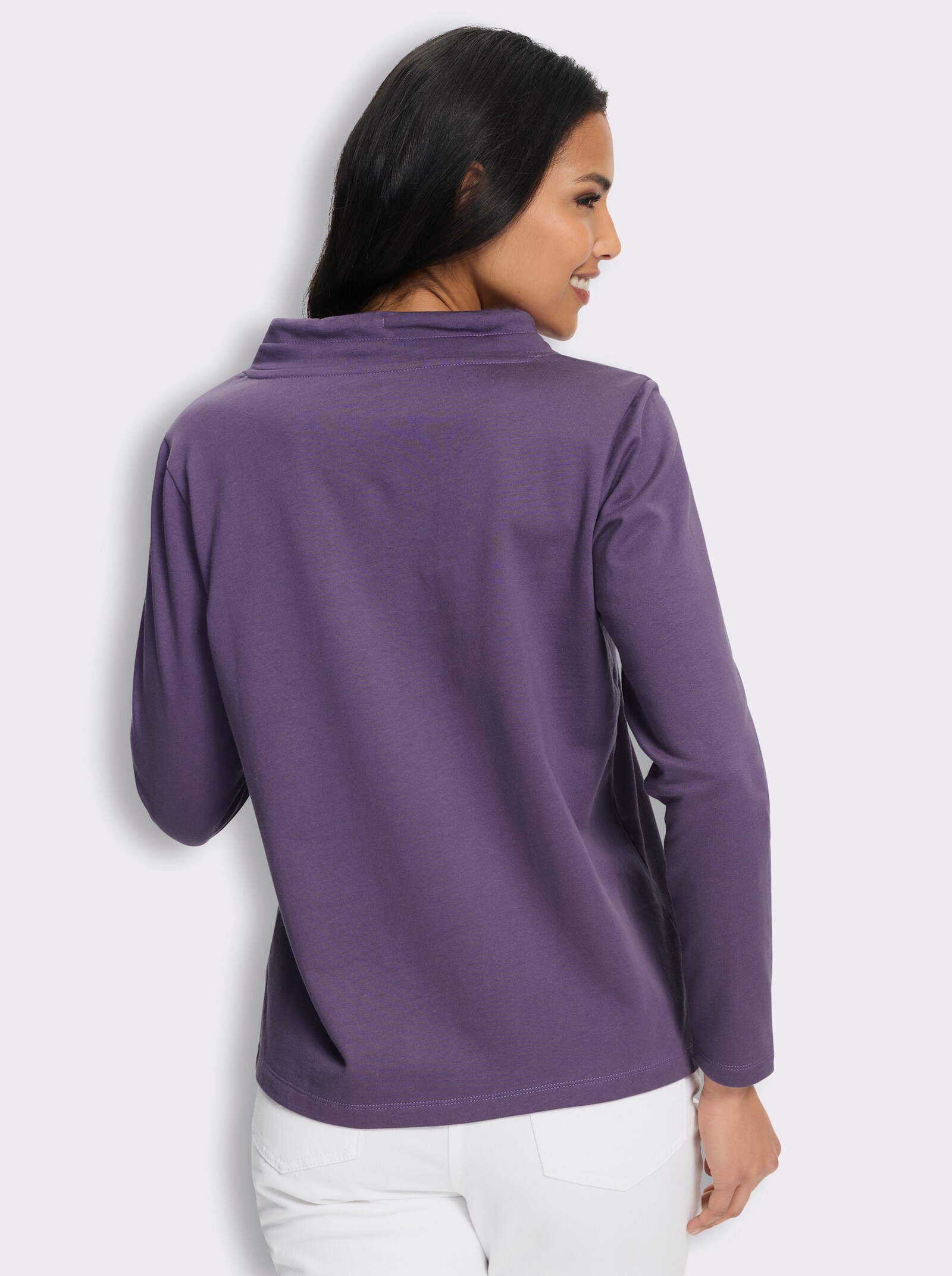 Sweatshirt mit überlappendem Ausschnitt - feige
