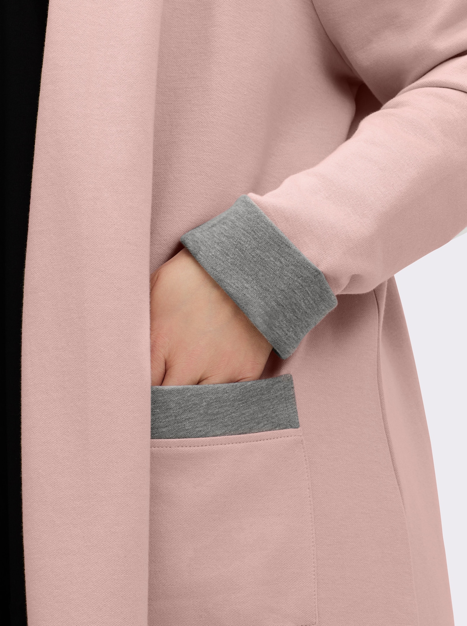 Shirtjacke in Interlock-Jersey-Qualität - altrosé-grau-meliert