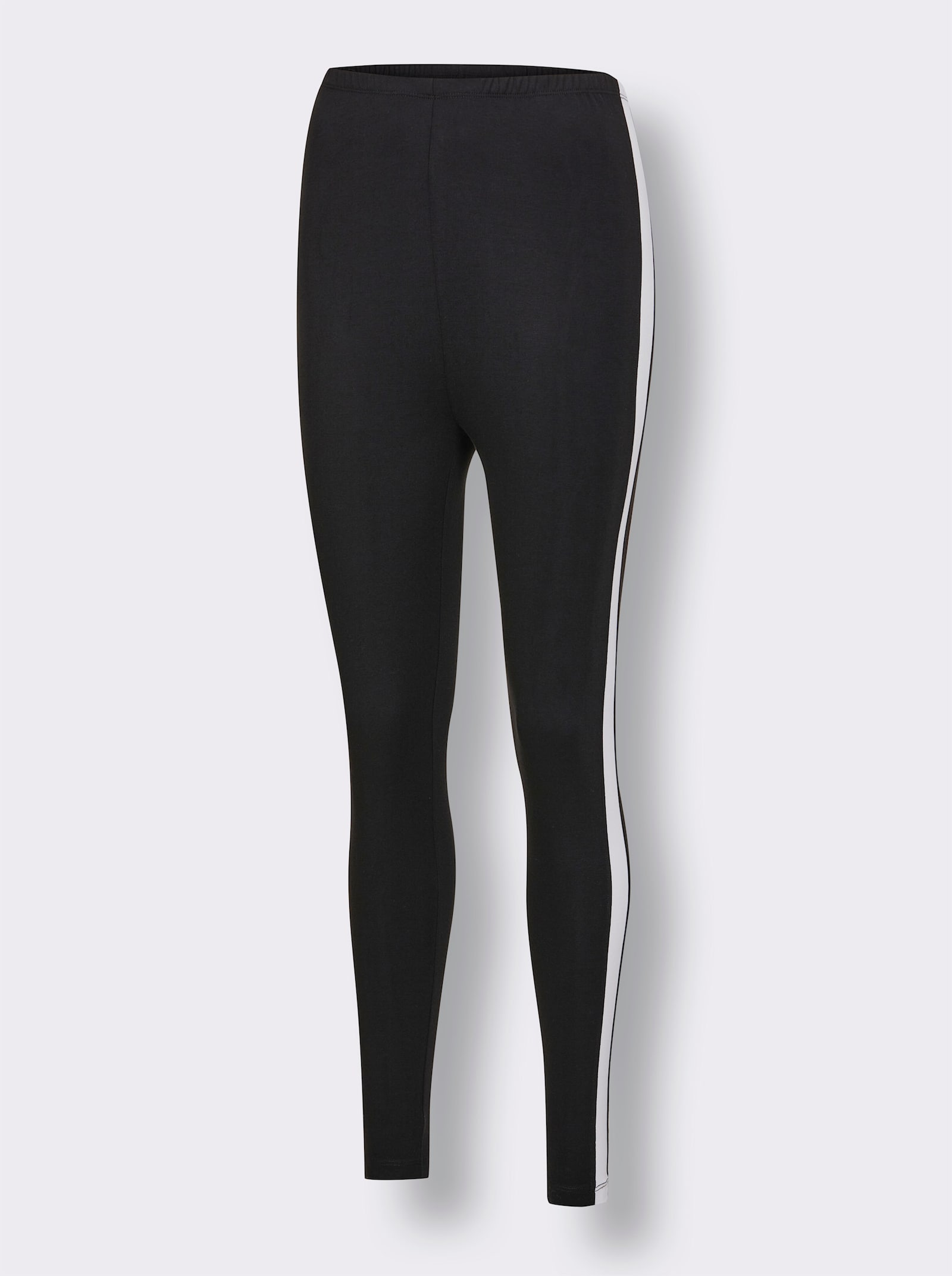 wäschepur Schlafanzug mit Letterprint und Galonstreifen - weiß-schwarz-bedruckt