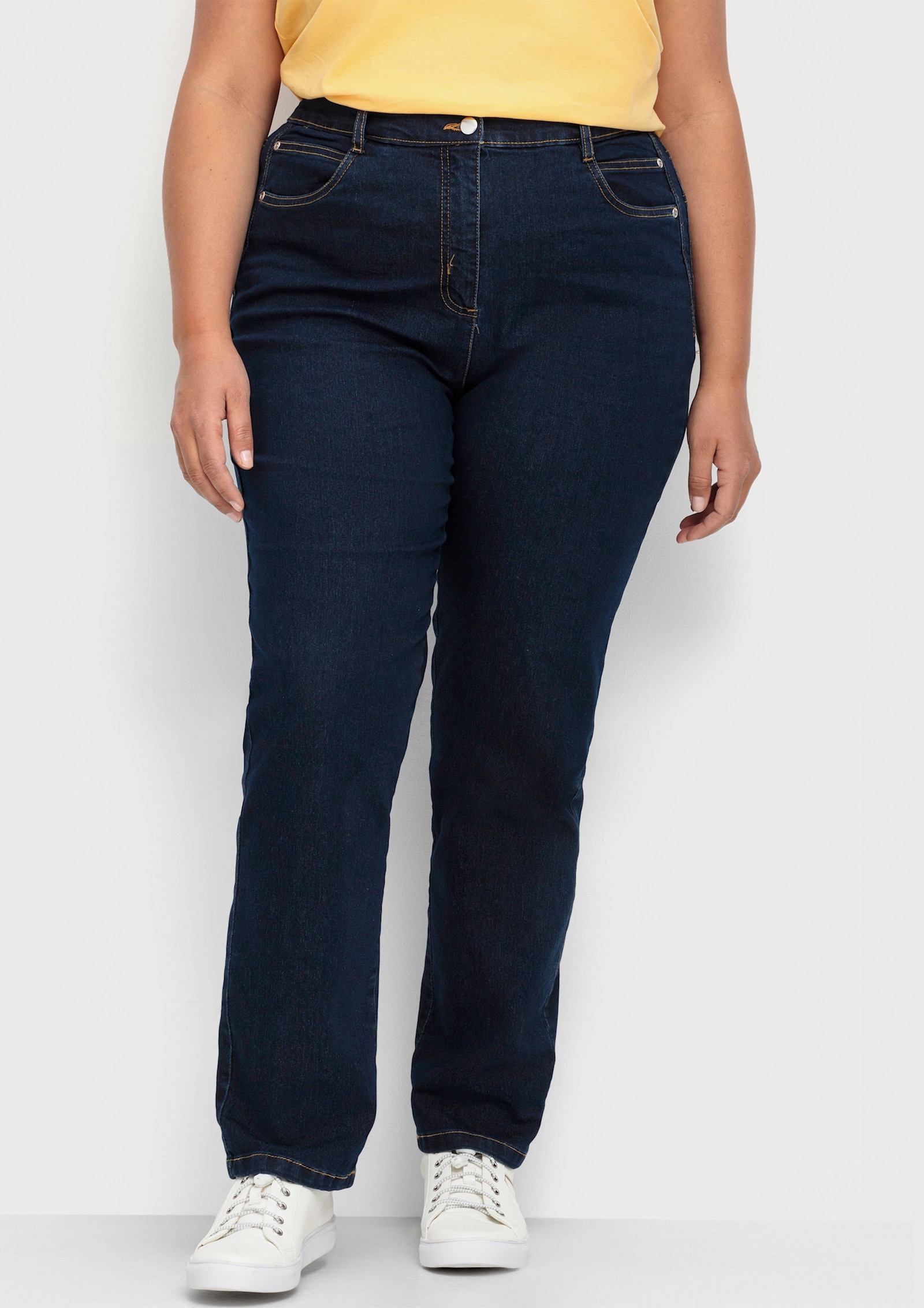 5-Pocket-Jeans mit seitlichem Dehnbund - dark blue