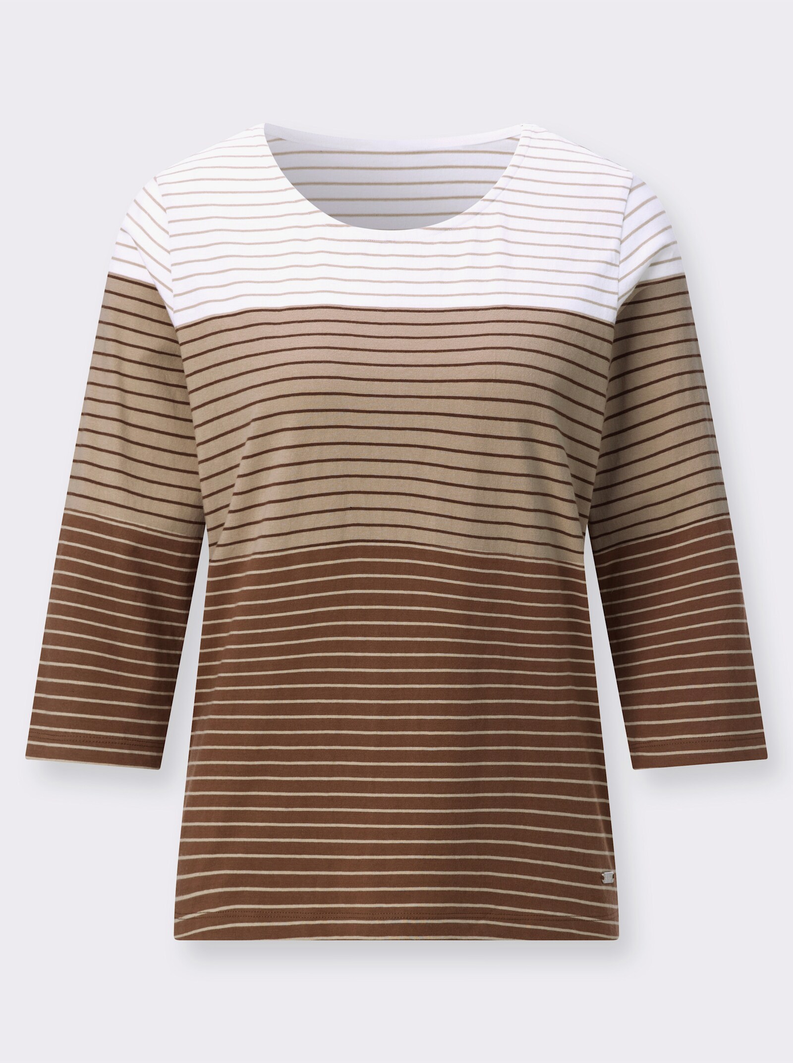 Ringelshirt - braun-ecru-geringelt