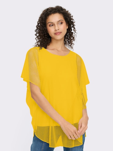 heine Kurzarmshirt im Poncho-Stil - sonnengelb