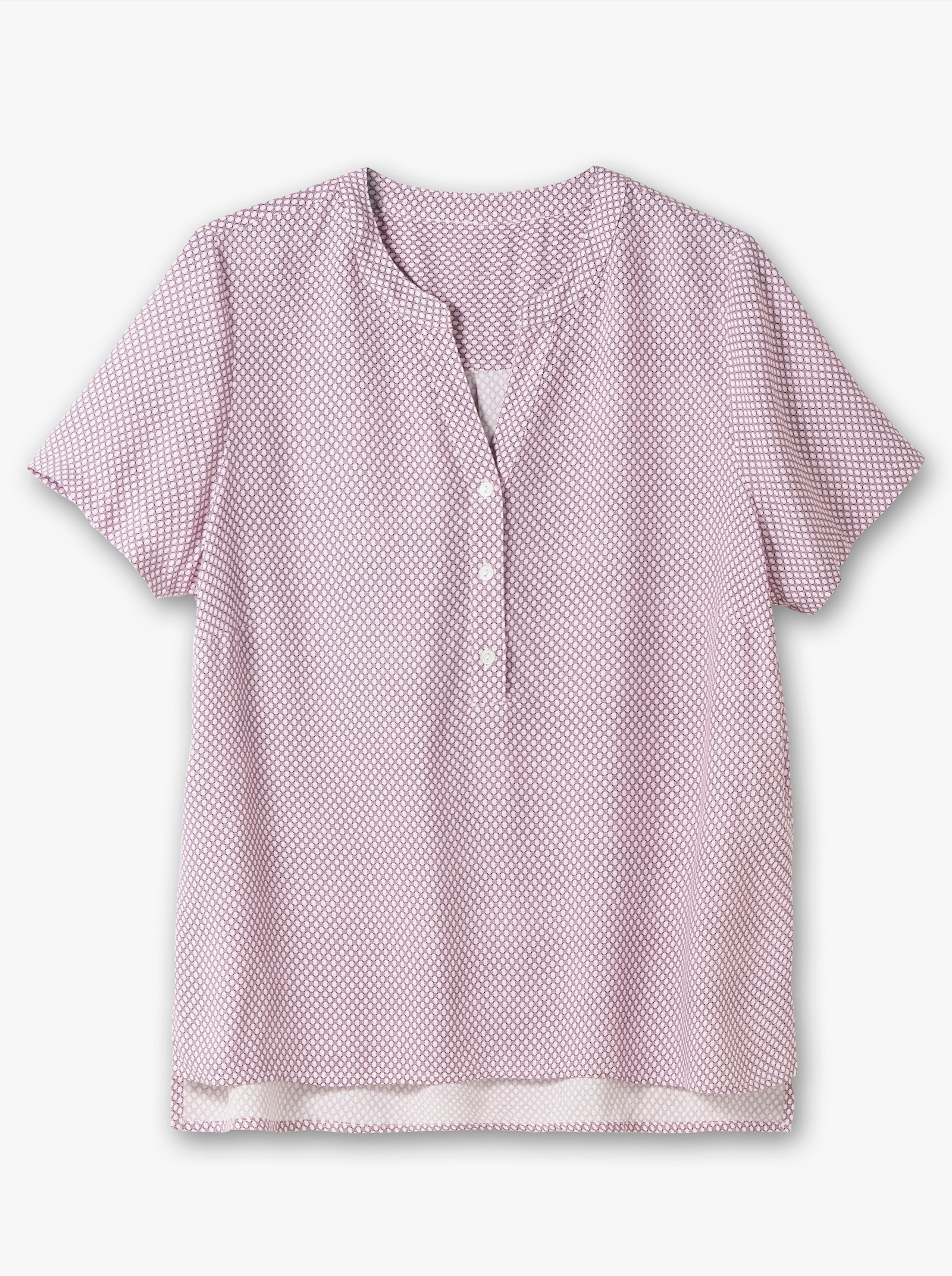 Schlupfbluse im Minimaldessin, aus Viskose - hortensie-beere-bedruckt